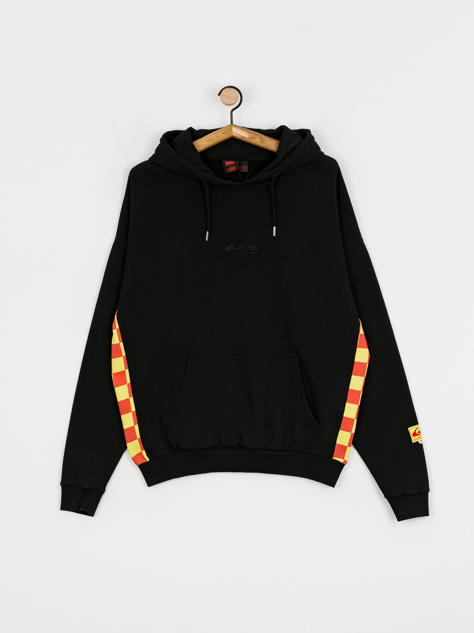 Mikina s kapucňou Quiksilver X Stranger Things Surfer Boy Checker HD (black)