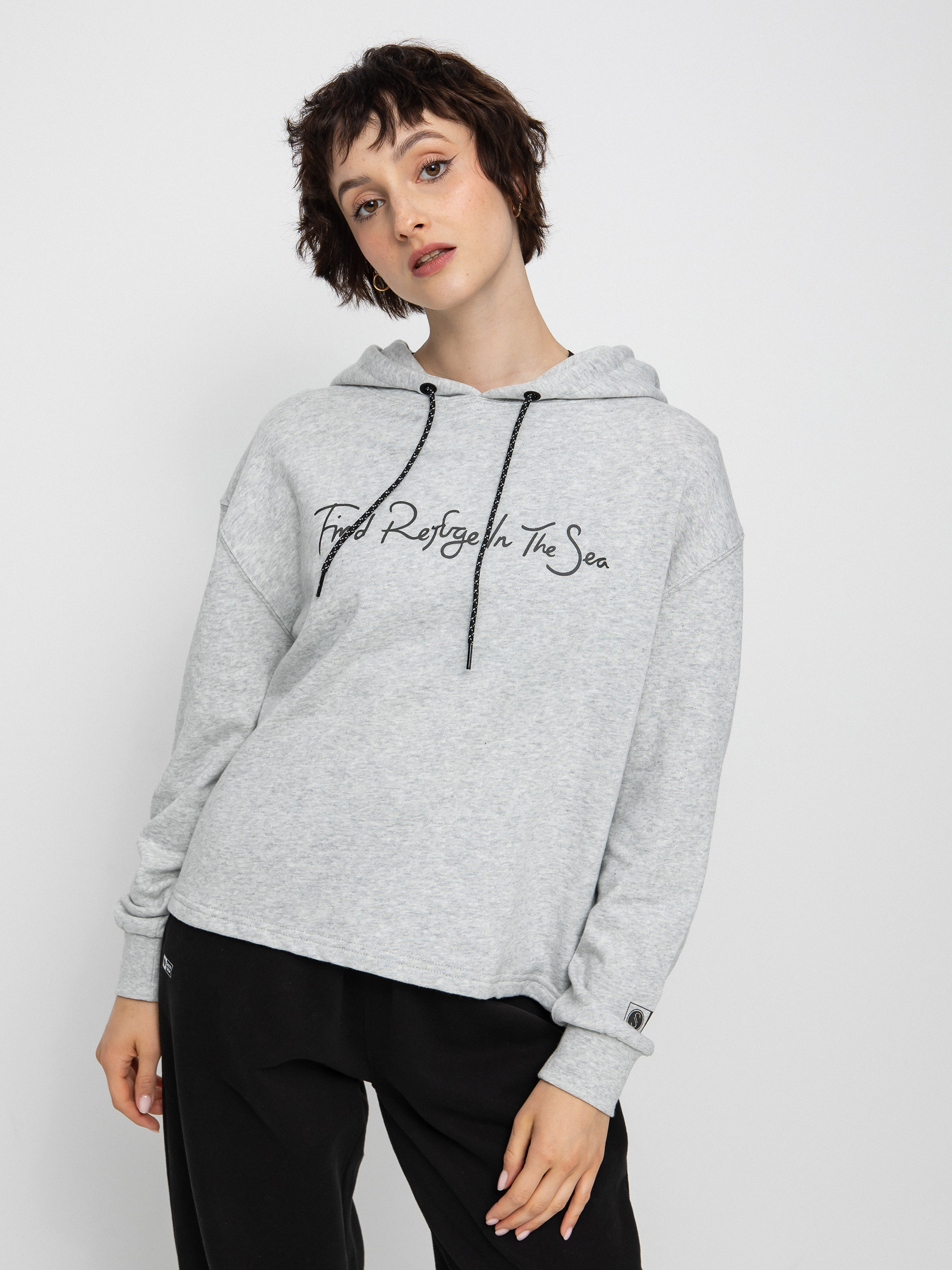 Mikina s kapucňou Salty Crew Sand Set Crop Wmn (athletic heather)