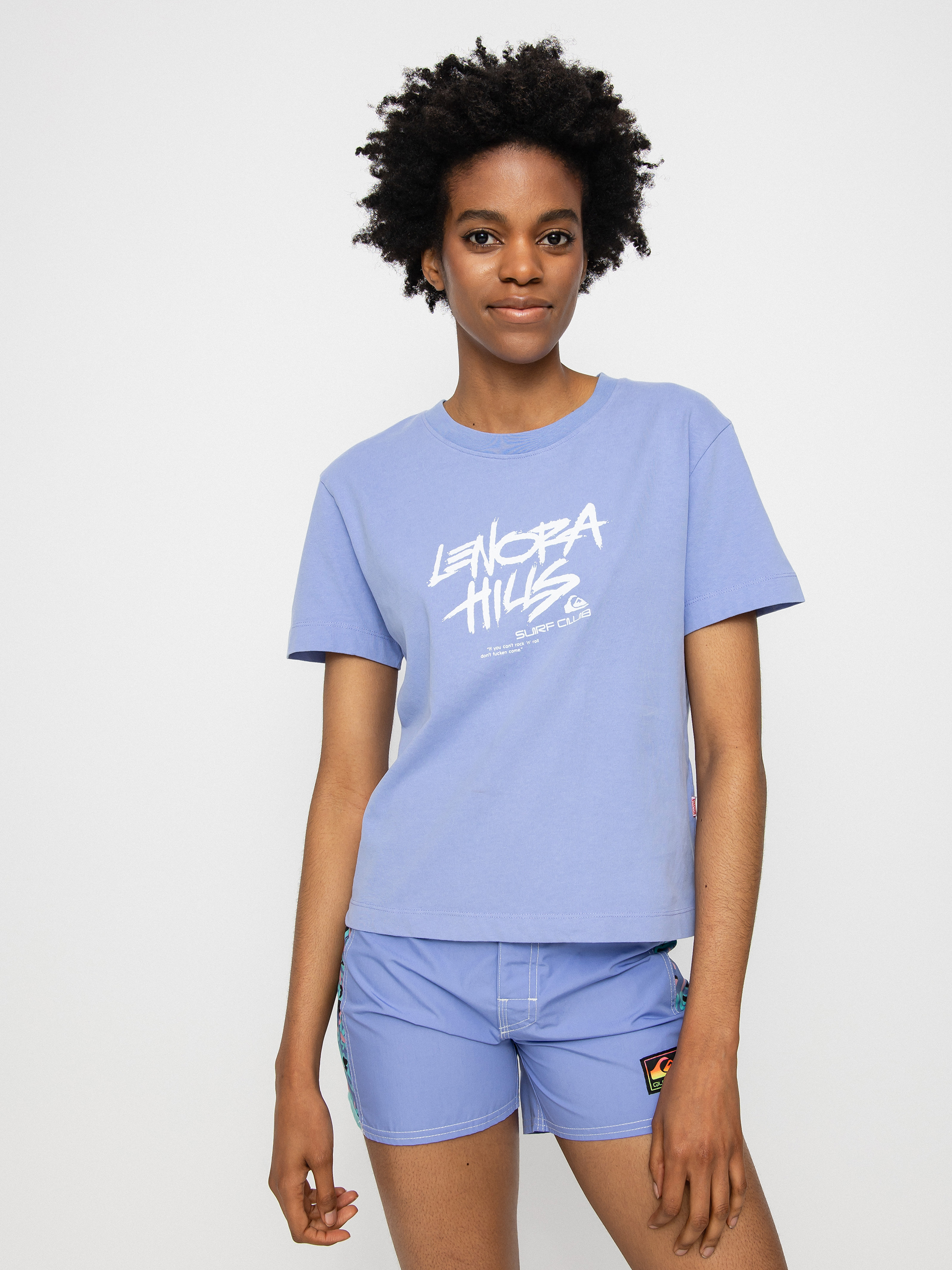 Tričko Quiksilver X Stranger Things 86 Crop Wmn (jacaranda)