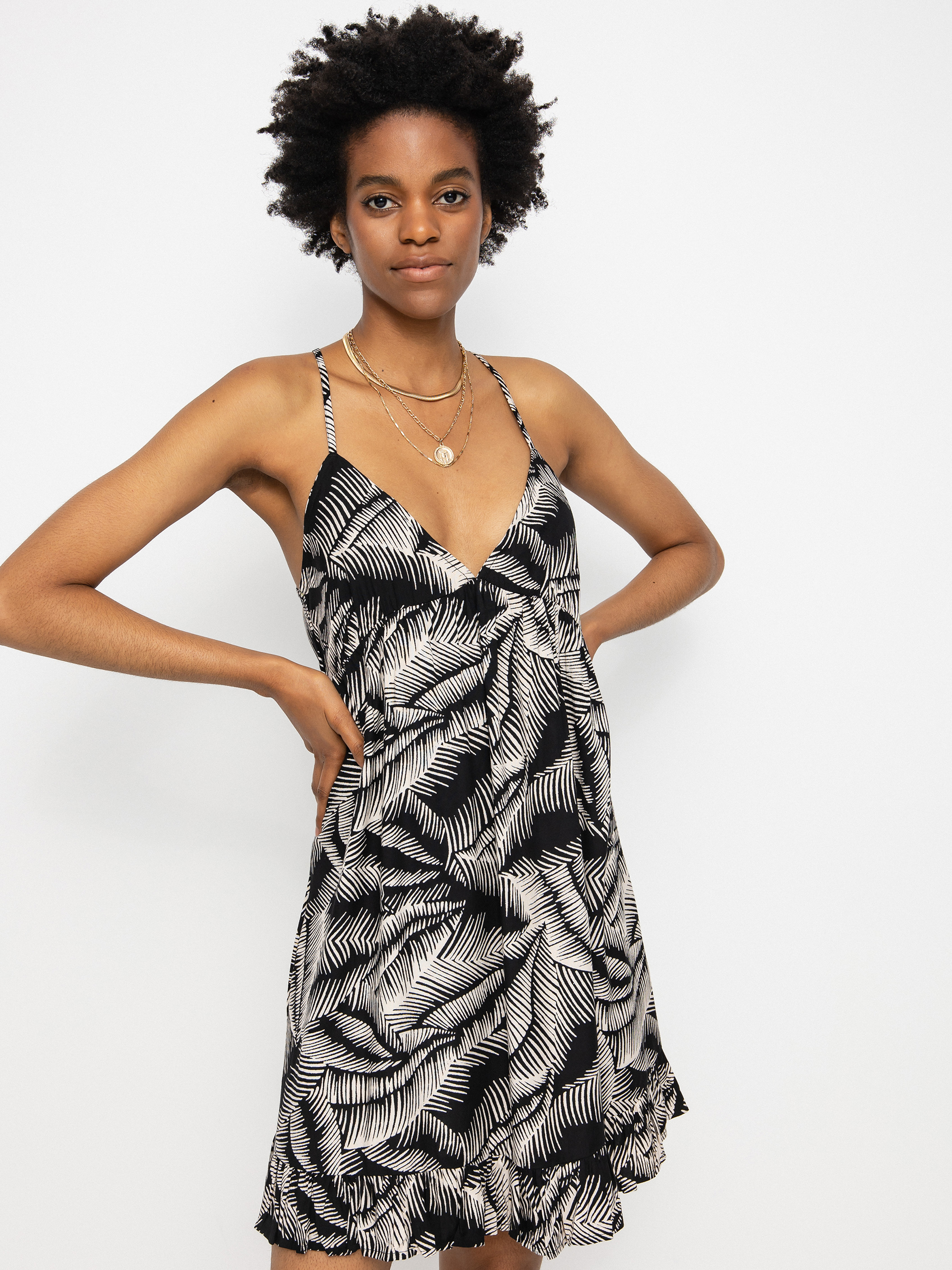 Šaty  Volcom Stay Palm Wmn (black white)