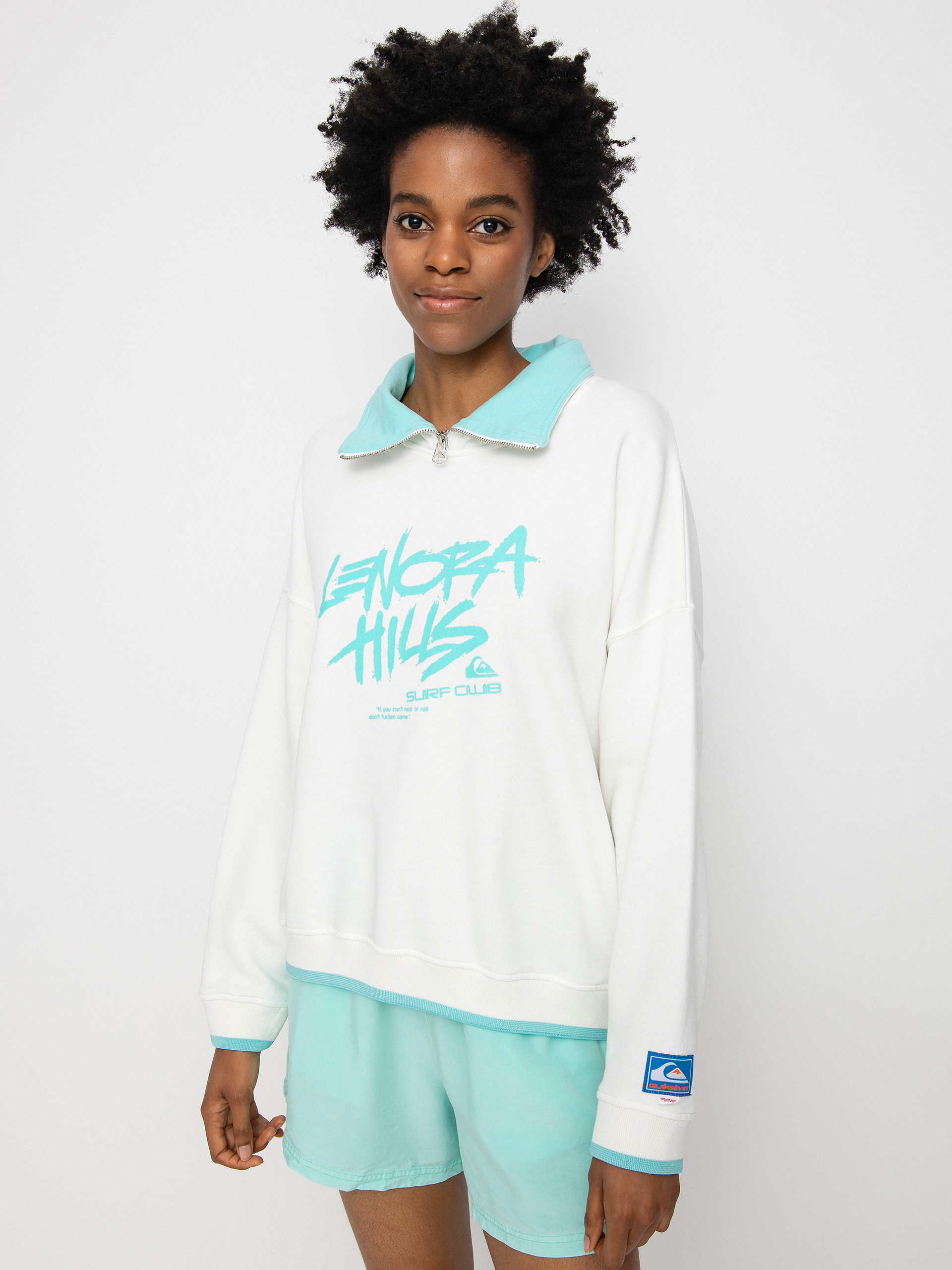 Mikina Quiksilver X Stranger Things Lenora Half Zip Wmn (snow white)