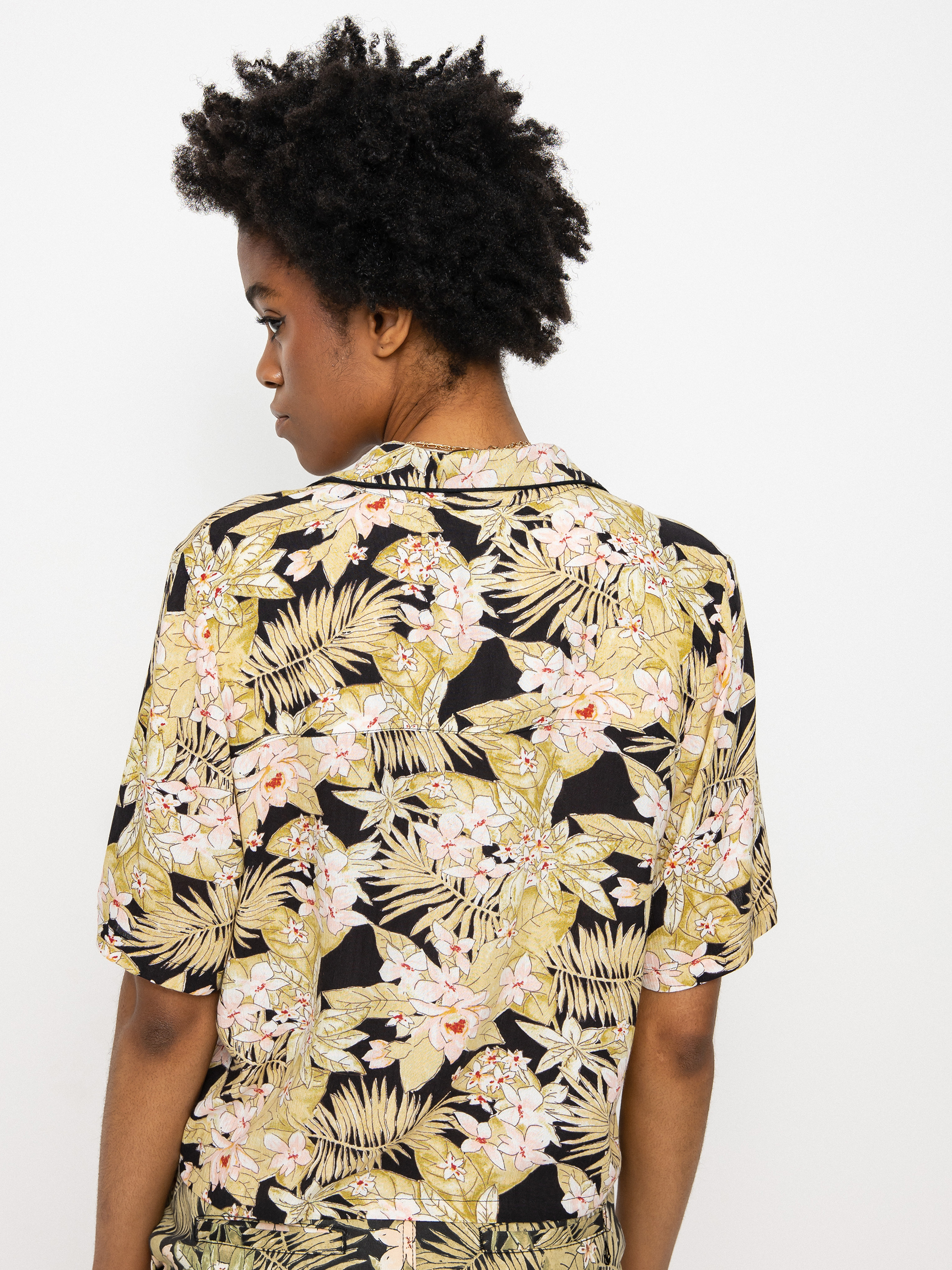 Košeľa Volcom Static Bloom Top Wmn (black combo)