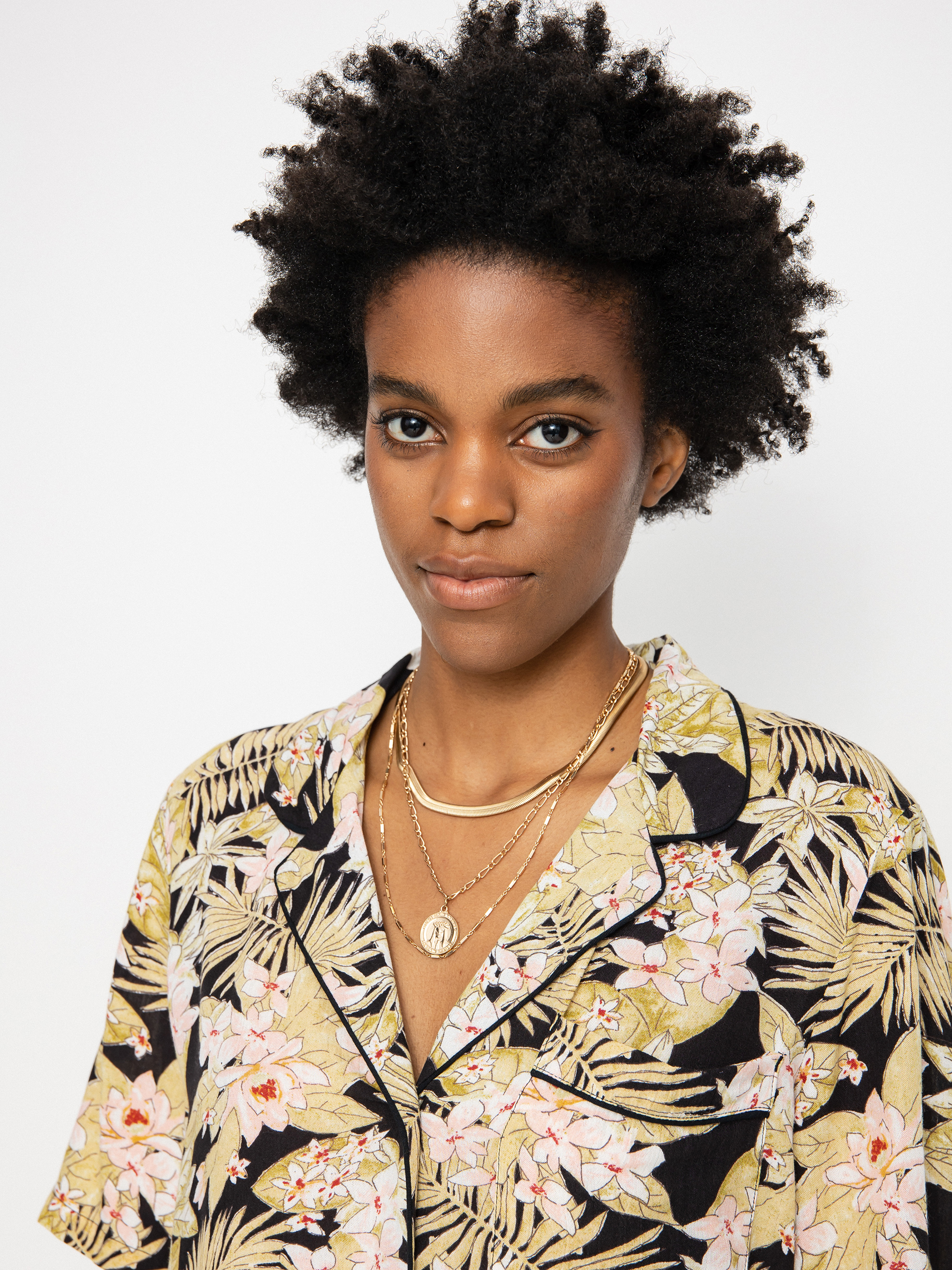 Košeľa Volcom Static Bloom Top Wmn (black combo)