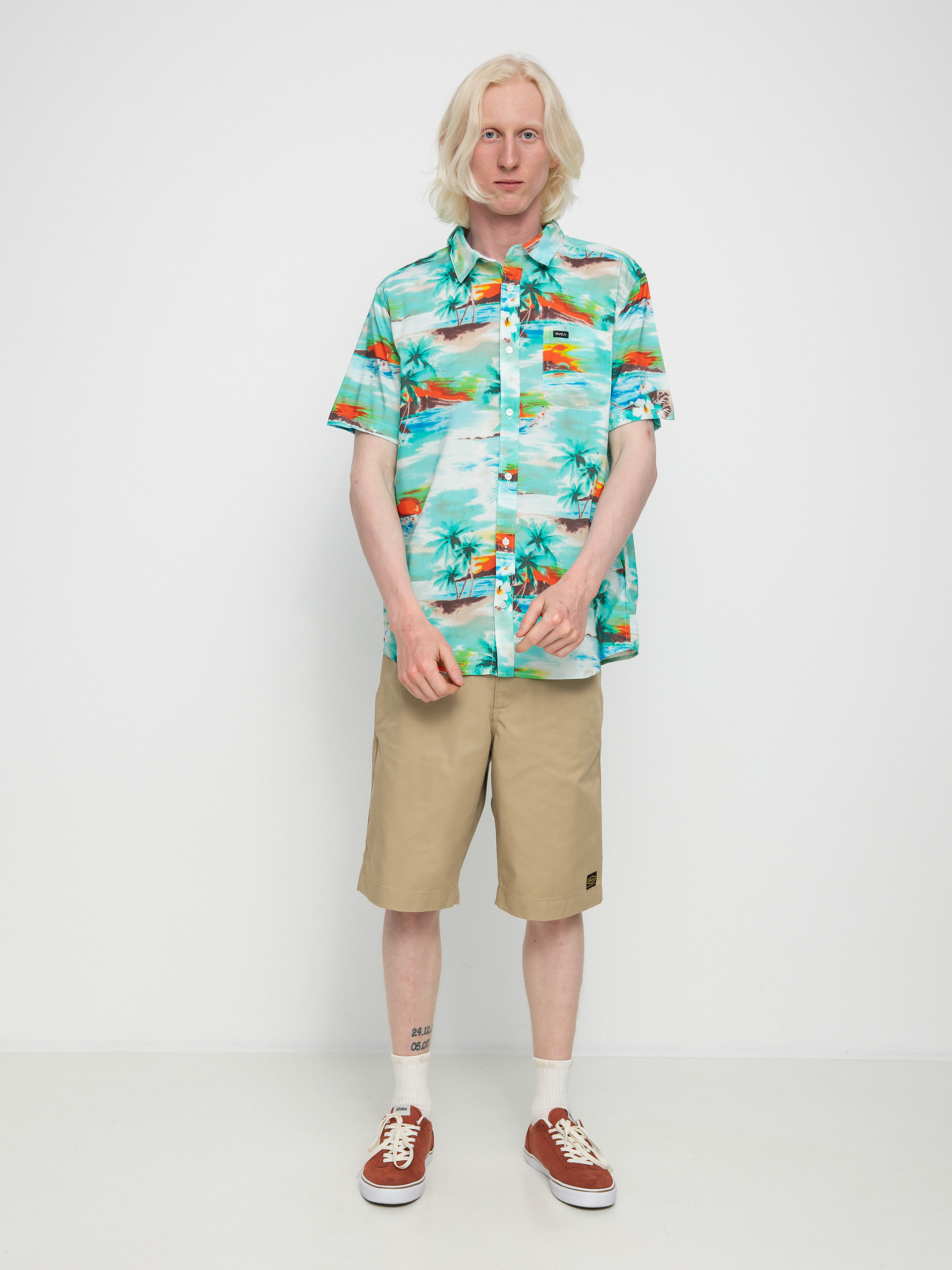 Košeľa RVCA Paradiso (teal)