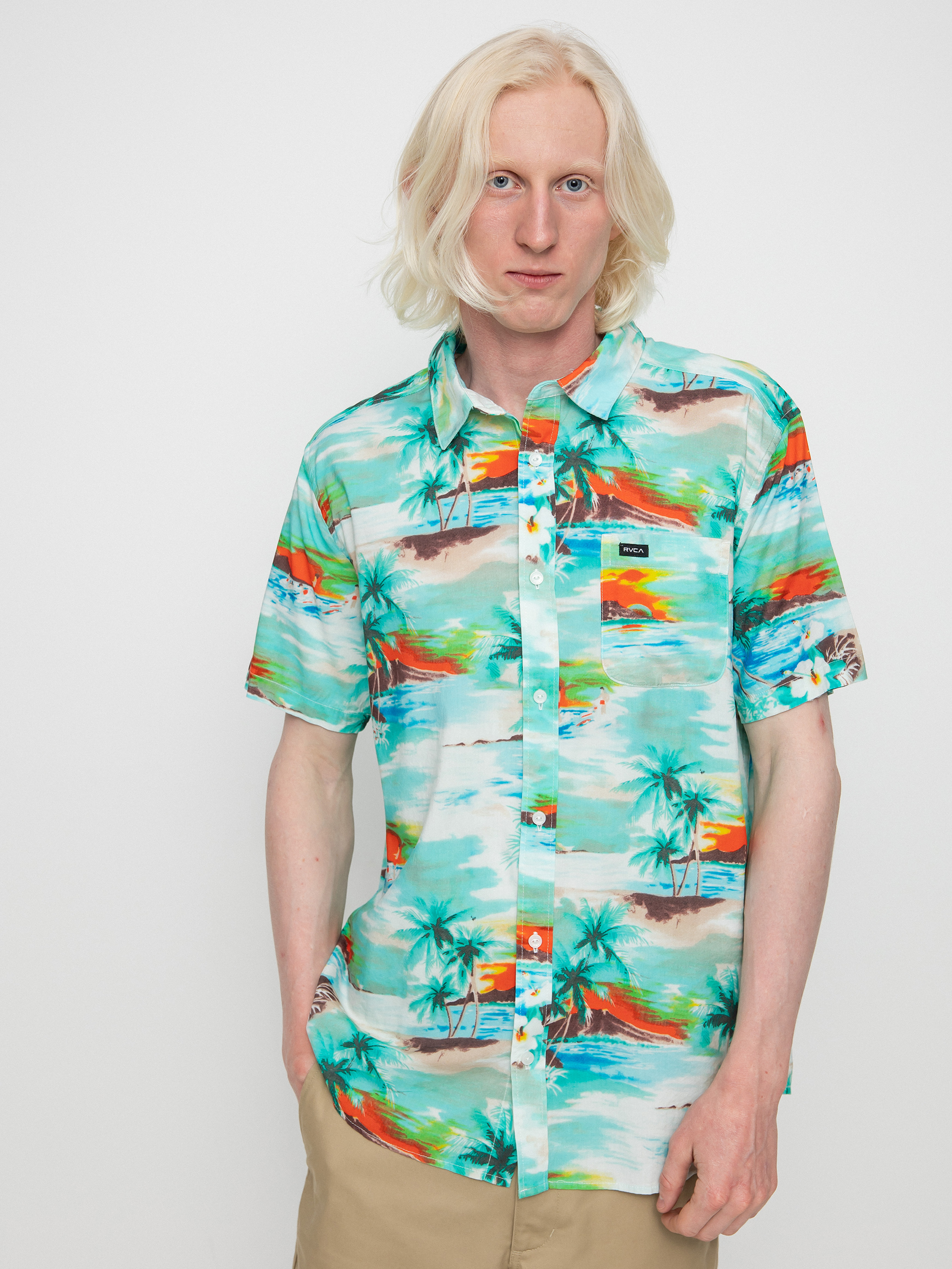 Košeľa RVCA Paradiso (teal)