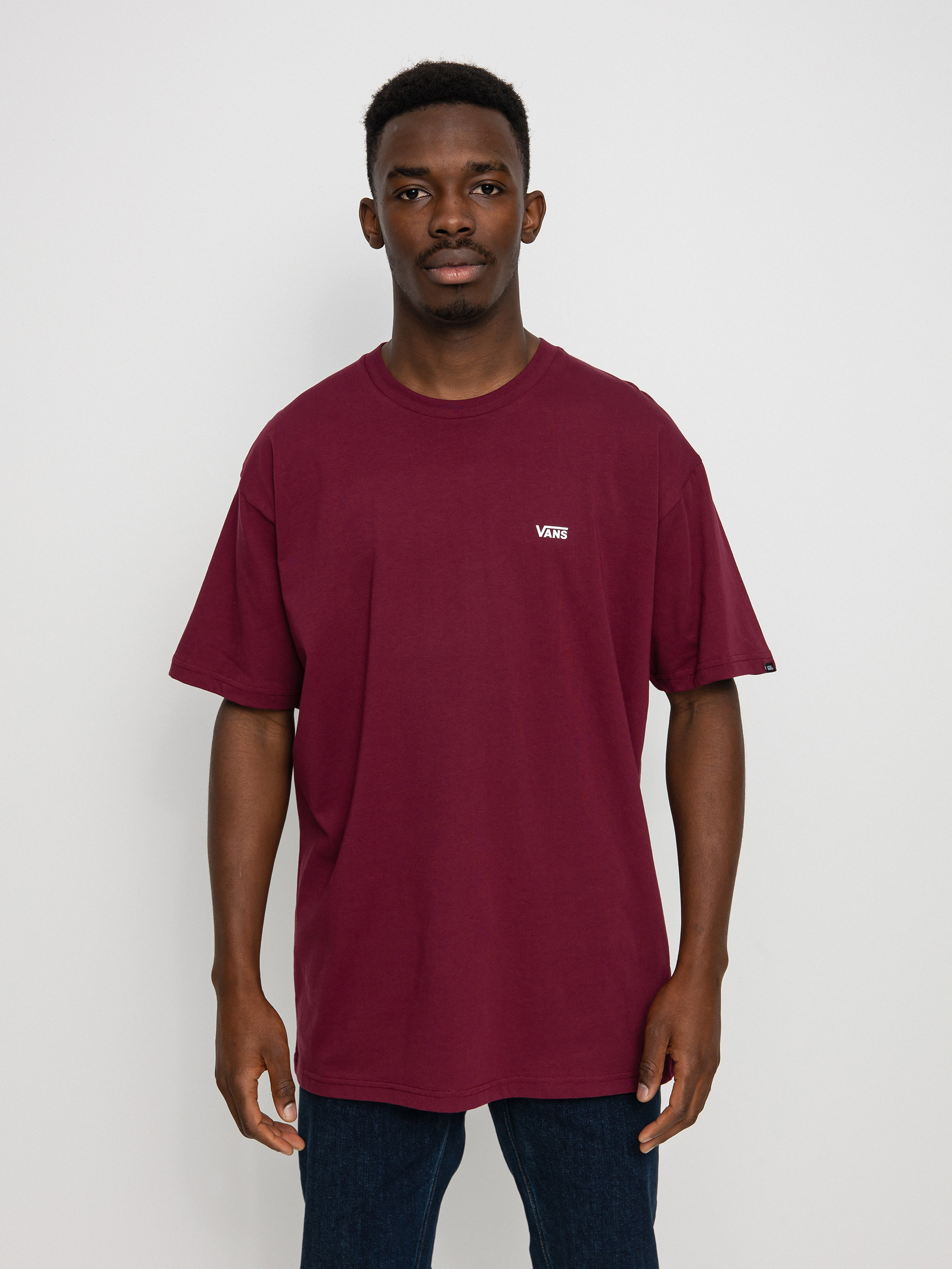 Tričko Vans Left Chest Logo (burgundy)