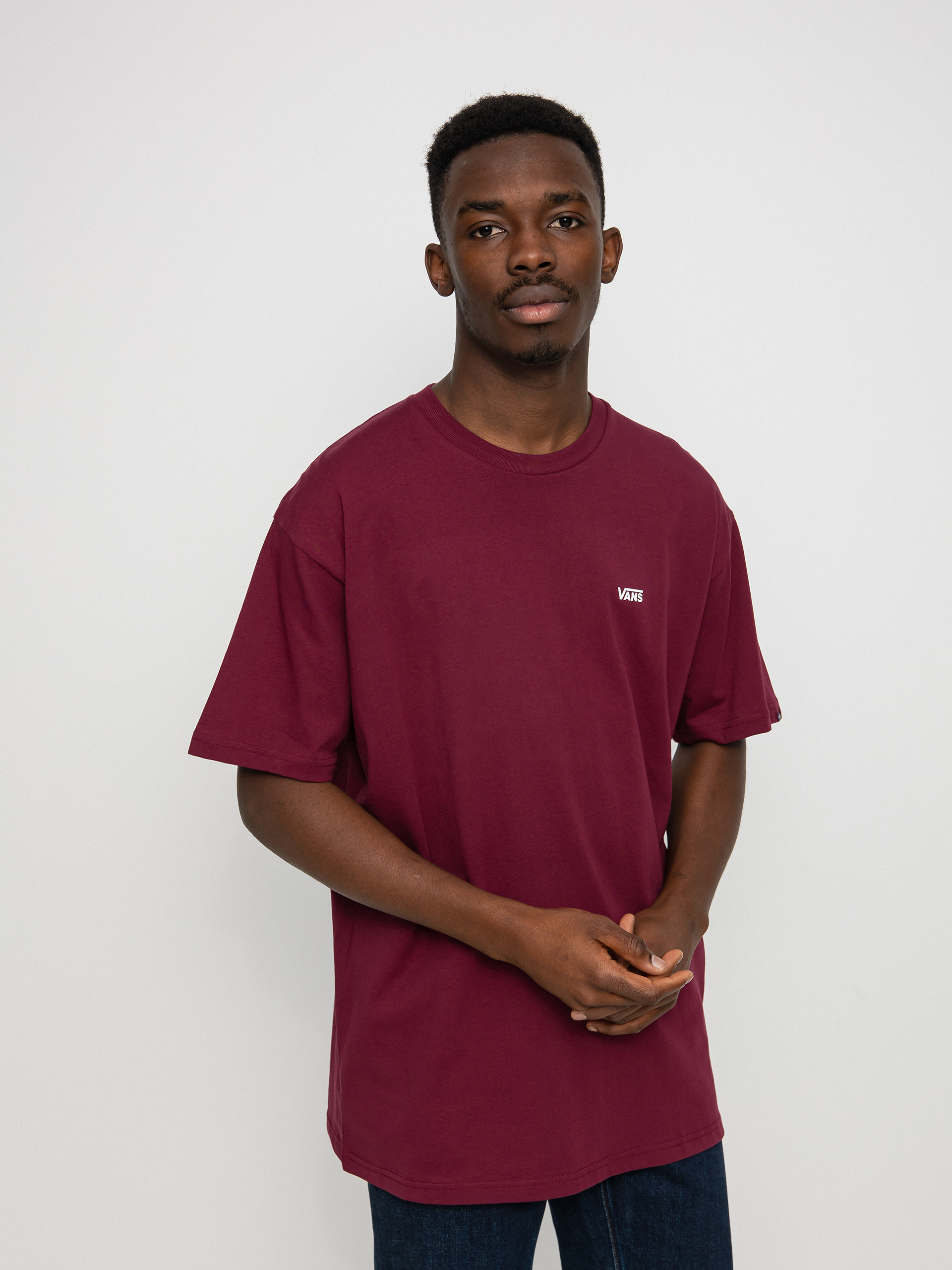 Tričko Vans Left Chest Logo (burgundy)
