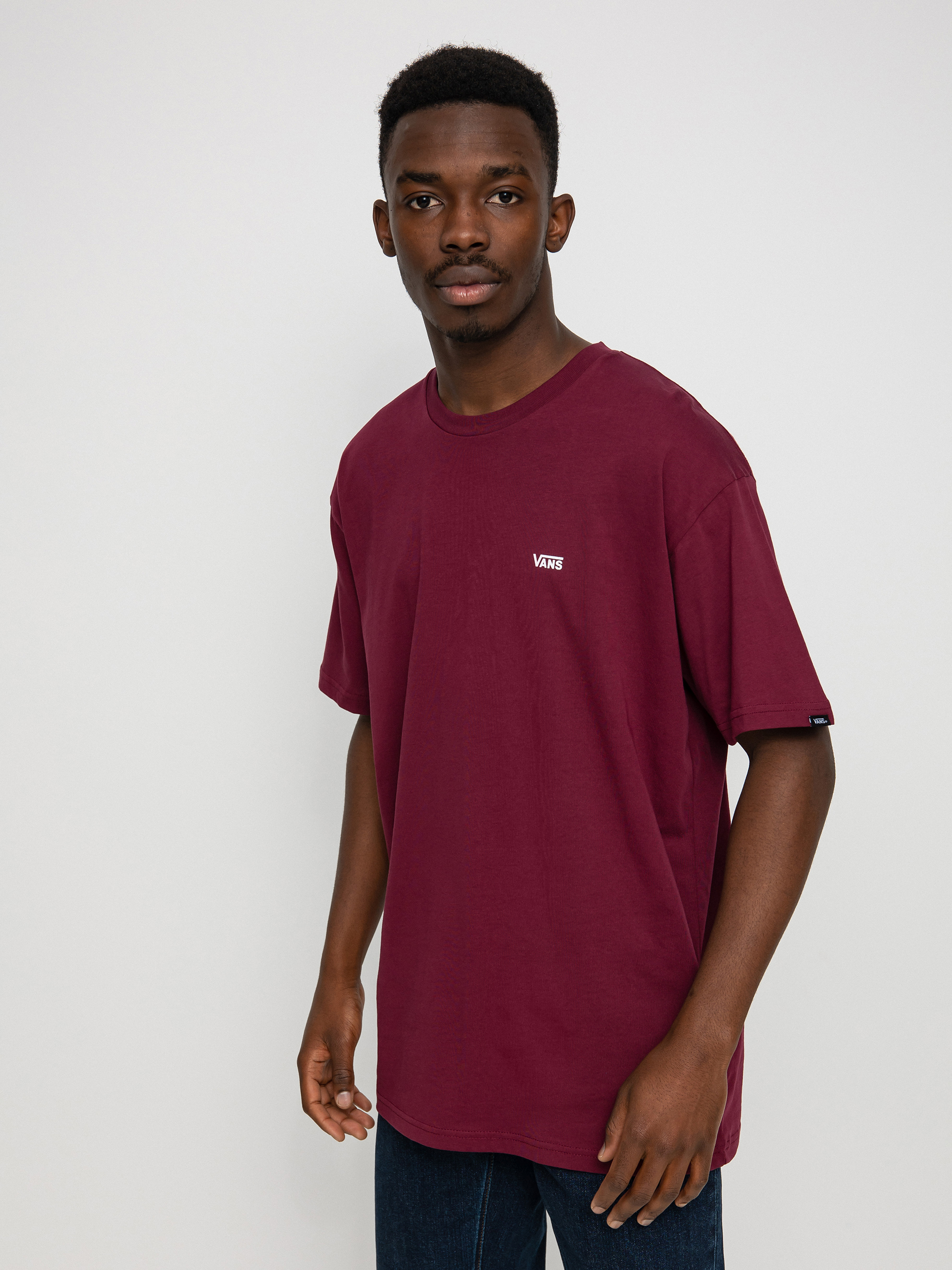 Tričko Vans Left Chest Logo (burgundy)