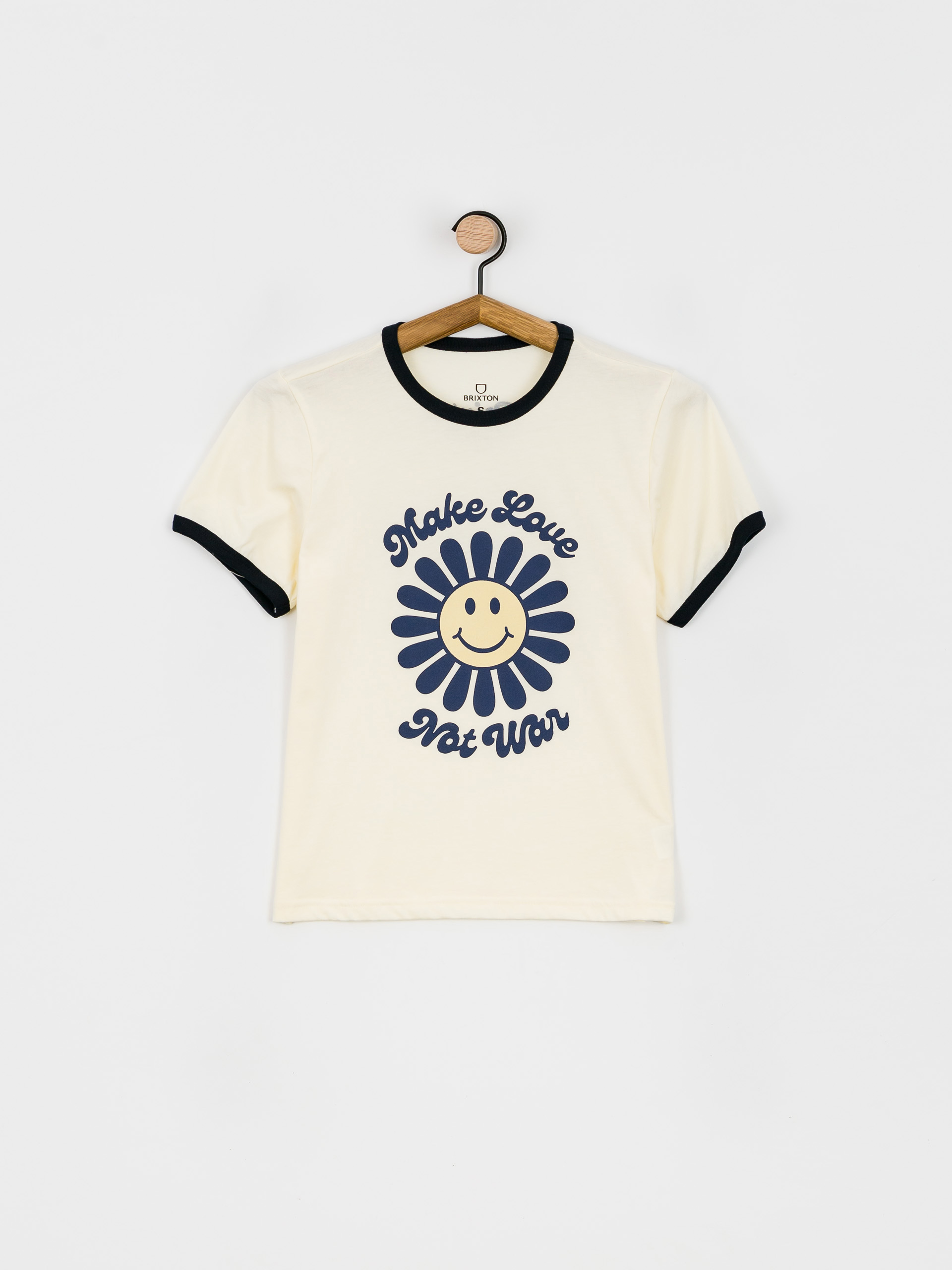 Tričko Brixton Love Not War Ringer Wmn (dove)