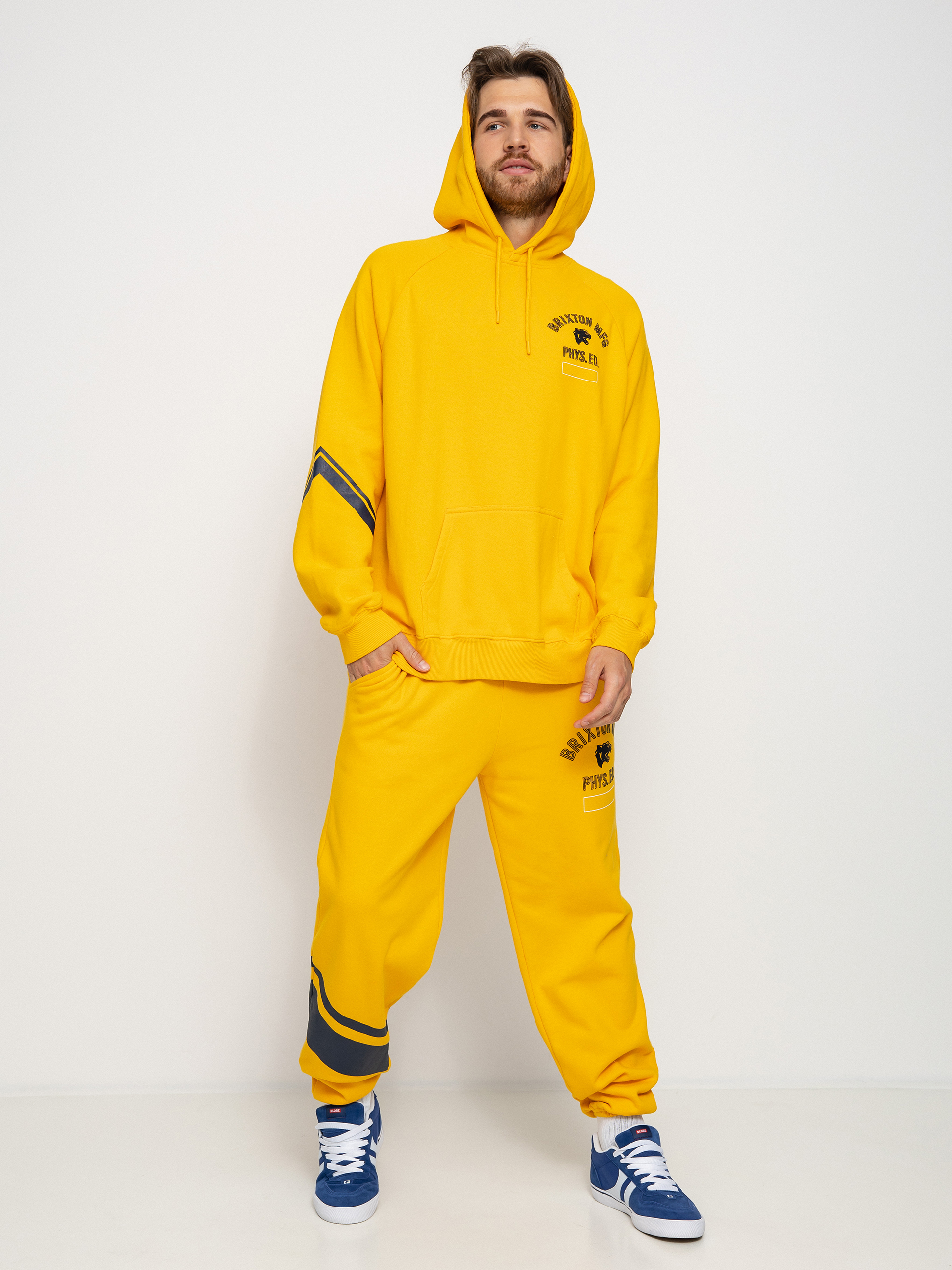 Mikina s kapucňou Brixton Phys. Ed. Raglan HD (citrus)