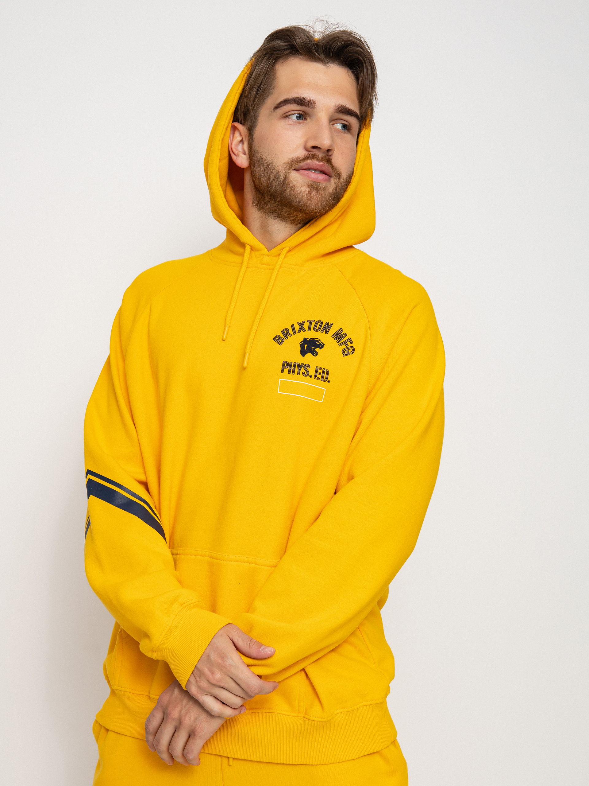 Mikina s kapucňou Brixton Phys. Ed. Raglan HD (citrus)