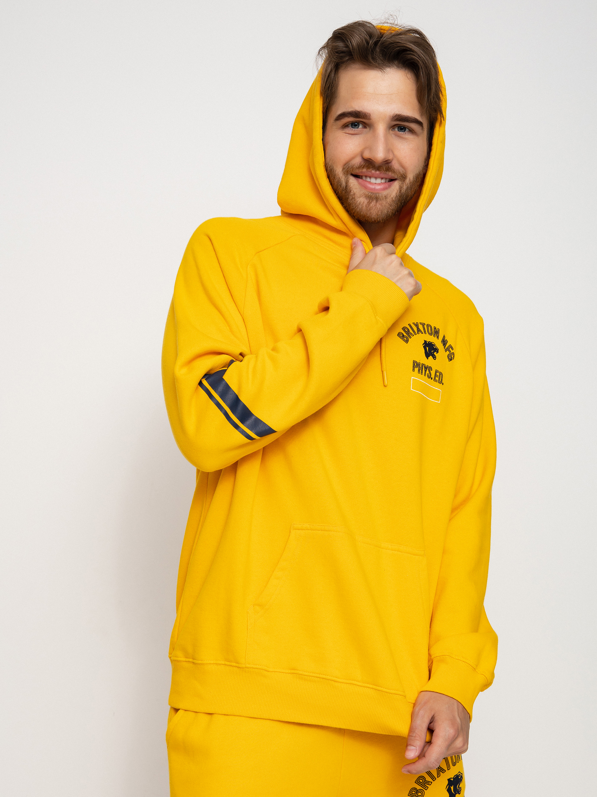 Mikina s kapucňou Brixton Phys. Ed. Raglan HD (citrus)