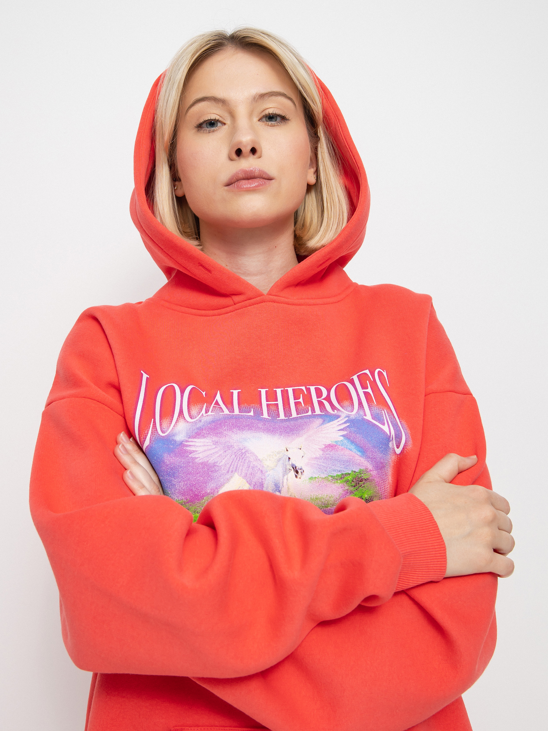 Mikina s kapucňou Local Heroes Utopia HD Wmn (coral)