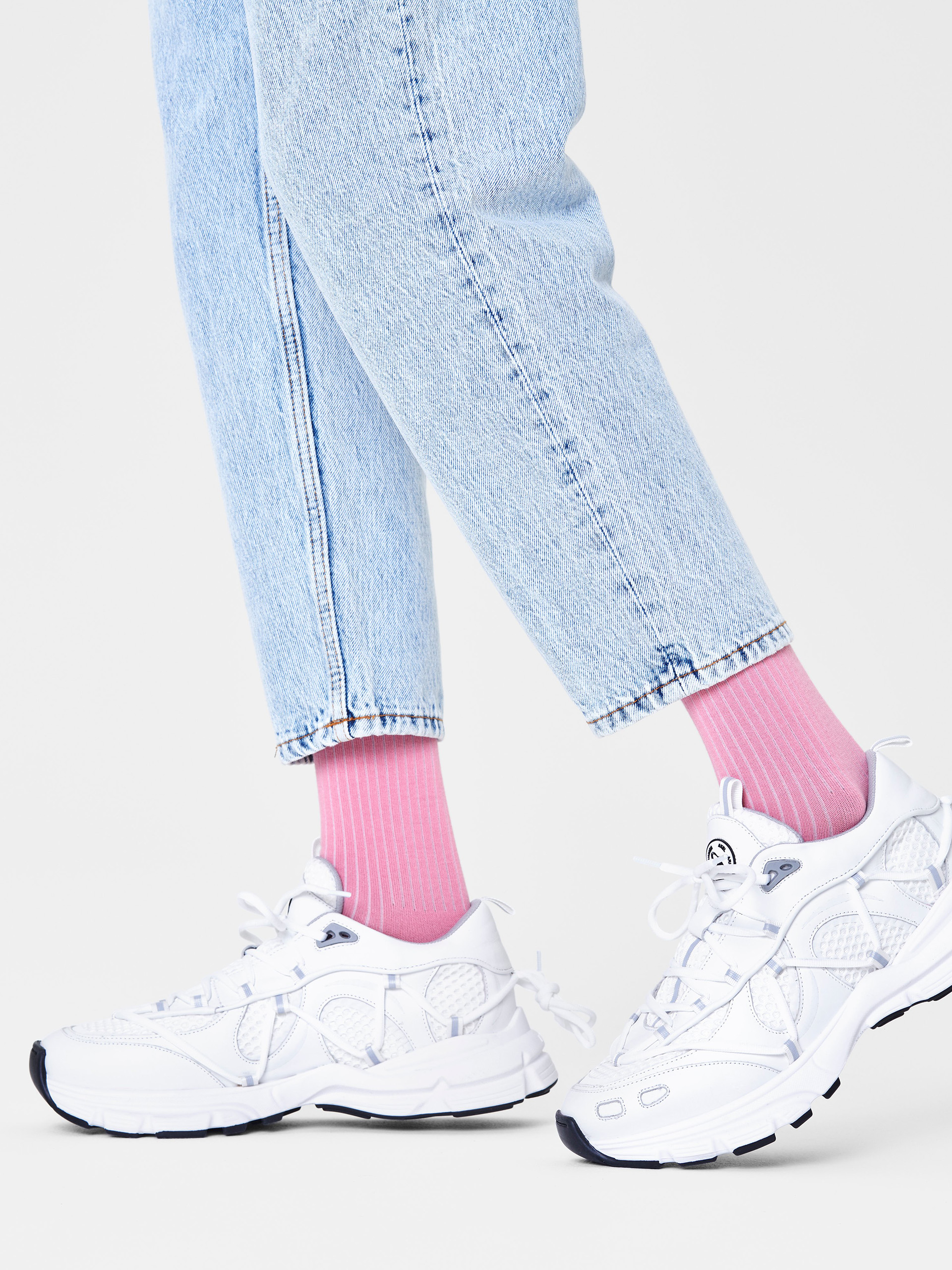 Ponožky Happy Socks Solid Rib (pink)