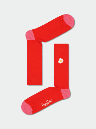Ponožky Happy Socks Ribbed Embroidery Egg (red)