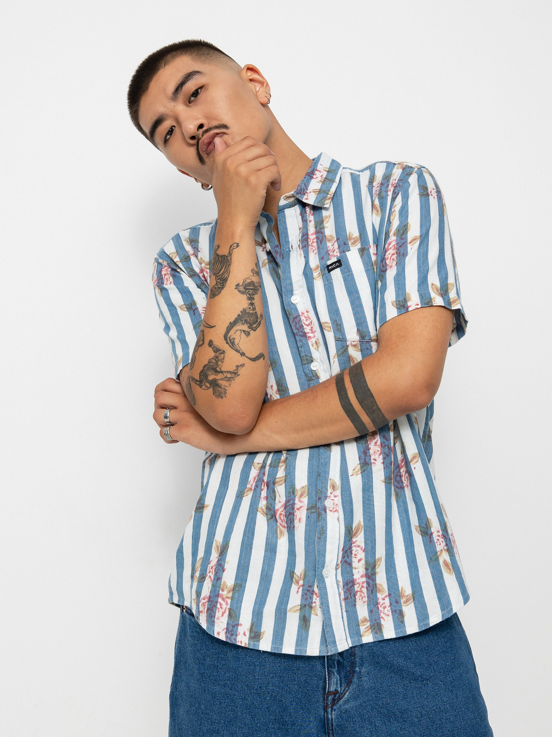 Košeľa RVCA Harbour (denim floral)