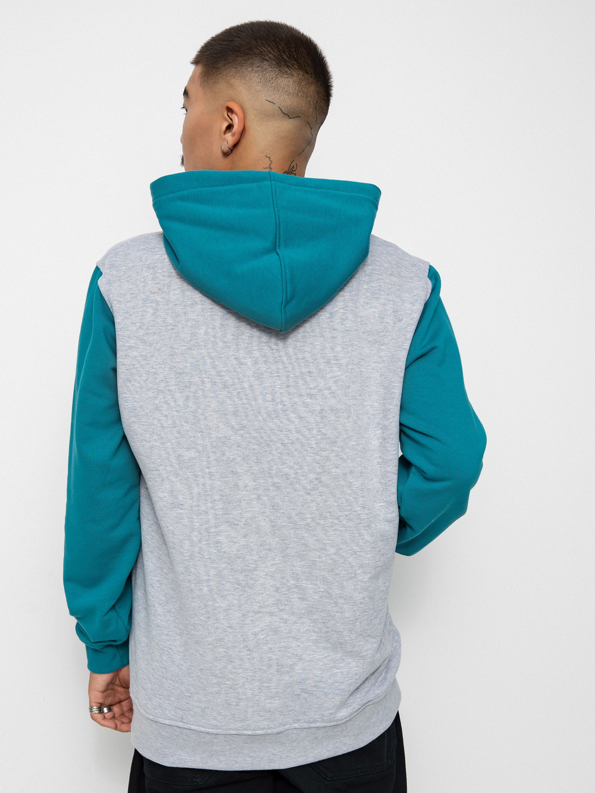 Mikina s kapucňou Nervous Initial HD (ocean grey)