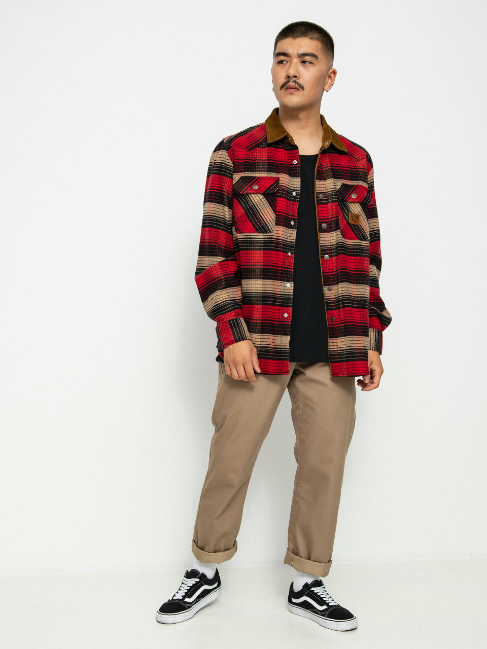 Košeľa Brixton Coors Bowery Stretch Flannel Ls (banquet red/brown)