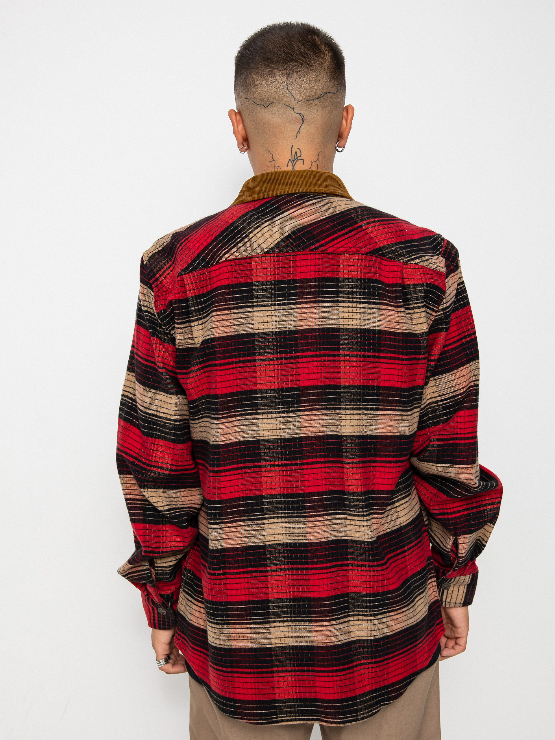 Košeľa Brixton Coors Bowery Stretch Flannel Ls (banquet red/brown)
