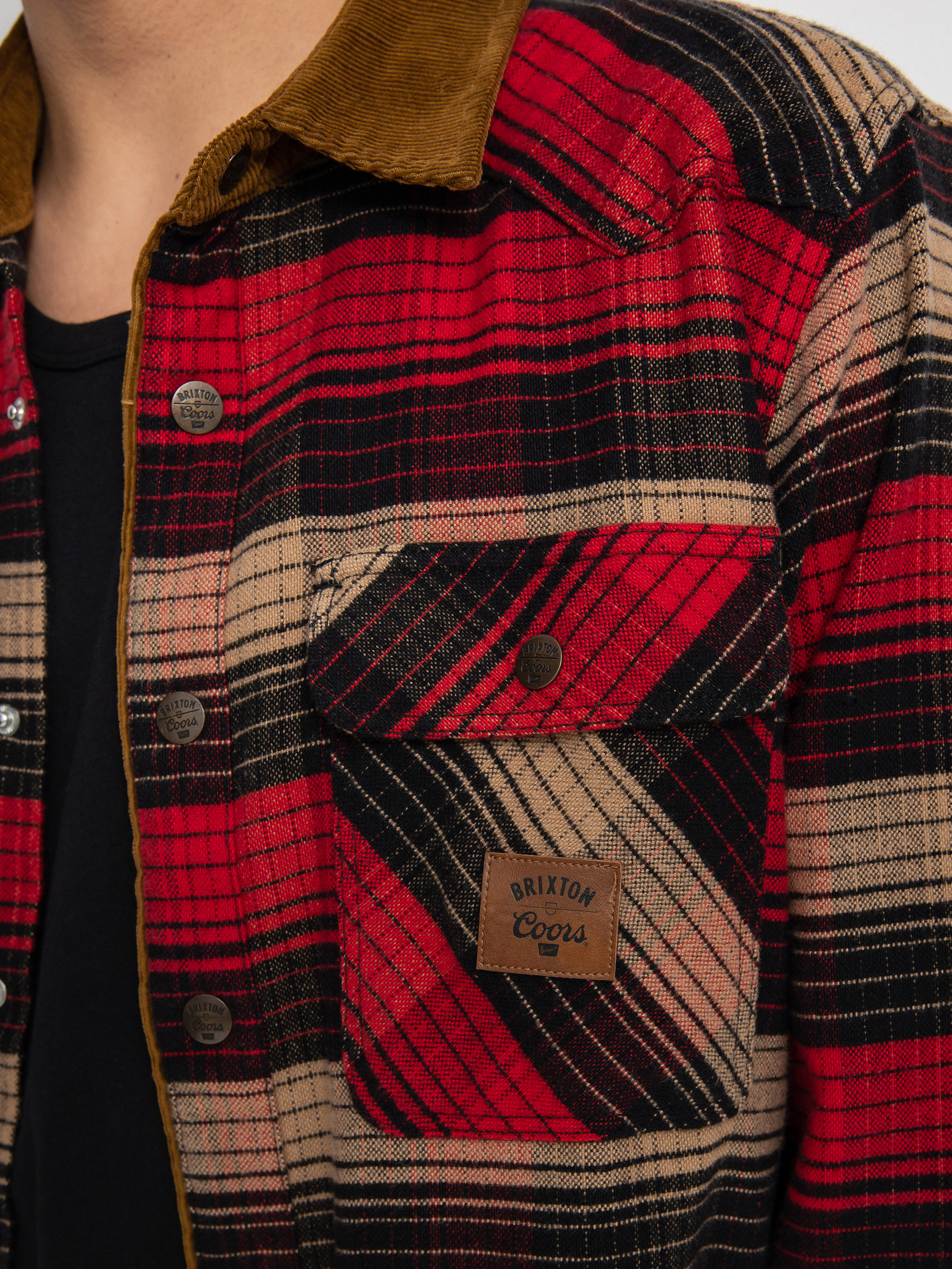 Košeľa Brixton Coors Bowery Stretch Flannel Ls (banquet red/brown)