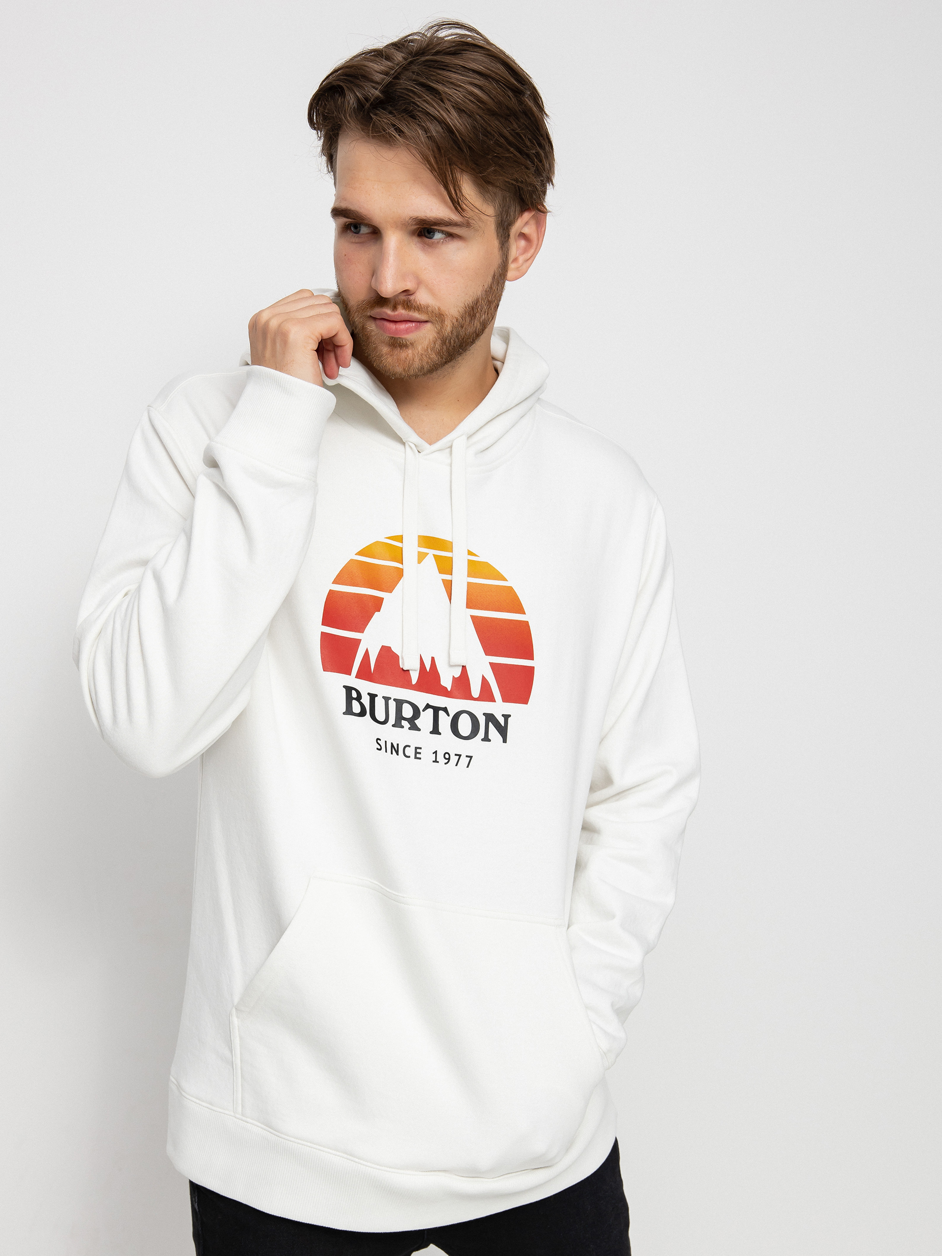 Mikina s kapucňou Burton Underhill HD (stout white)