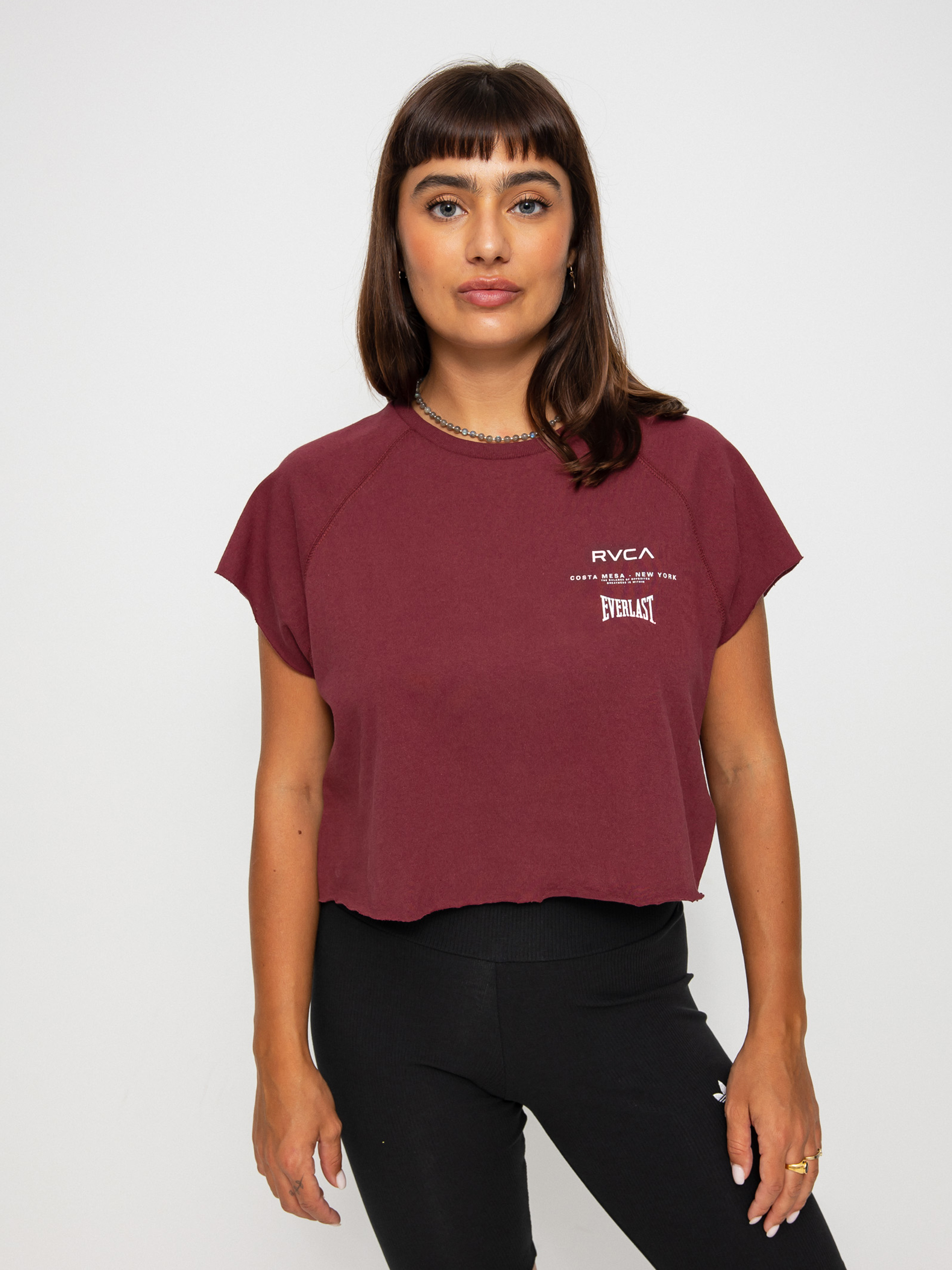 Tričko RVCA Everlast Raglan Musc (tawny port)