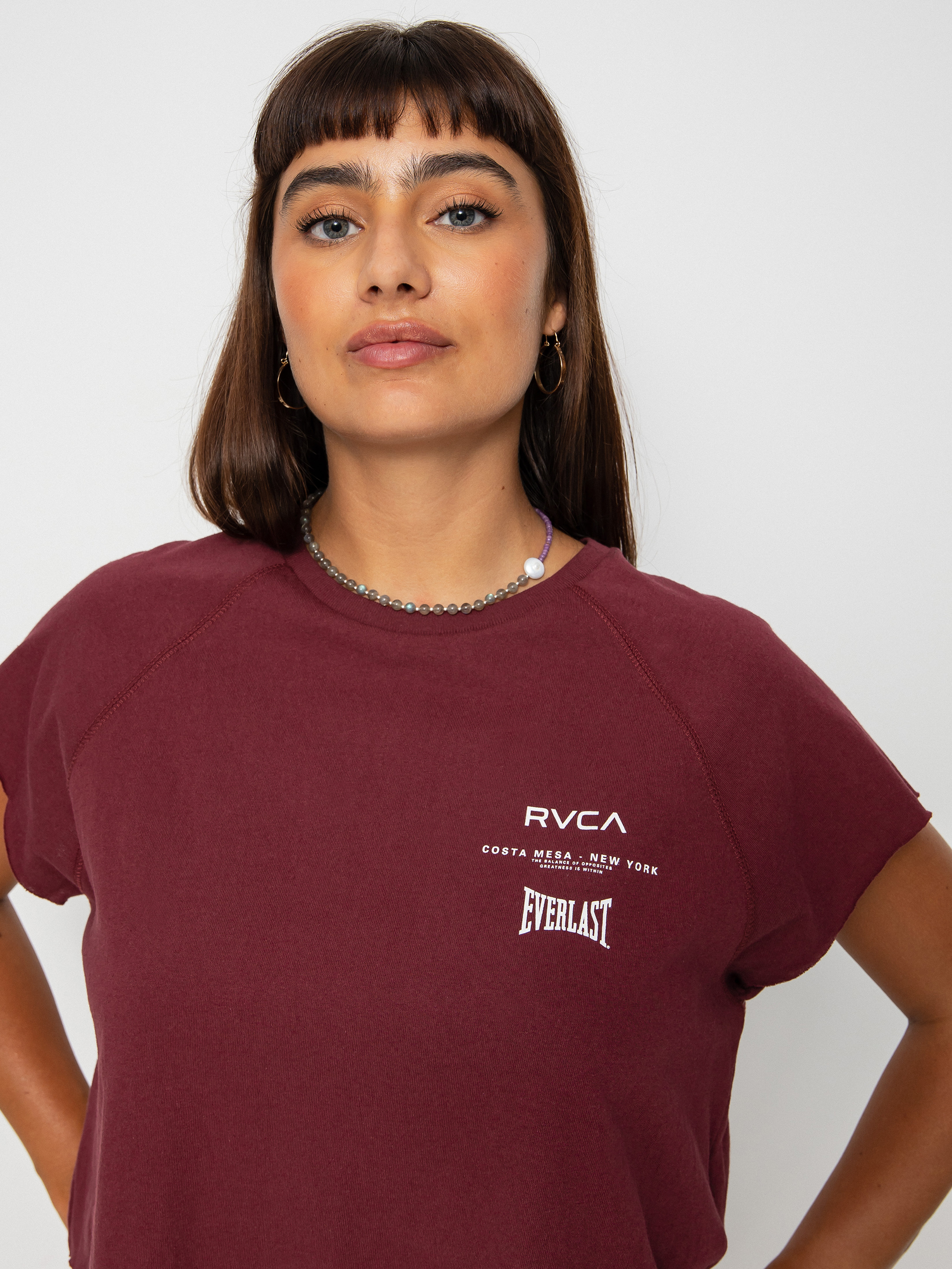 Tričko RVCA Everlast Raglan Musc (tawny port)