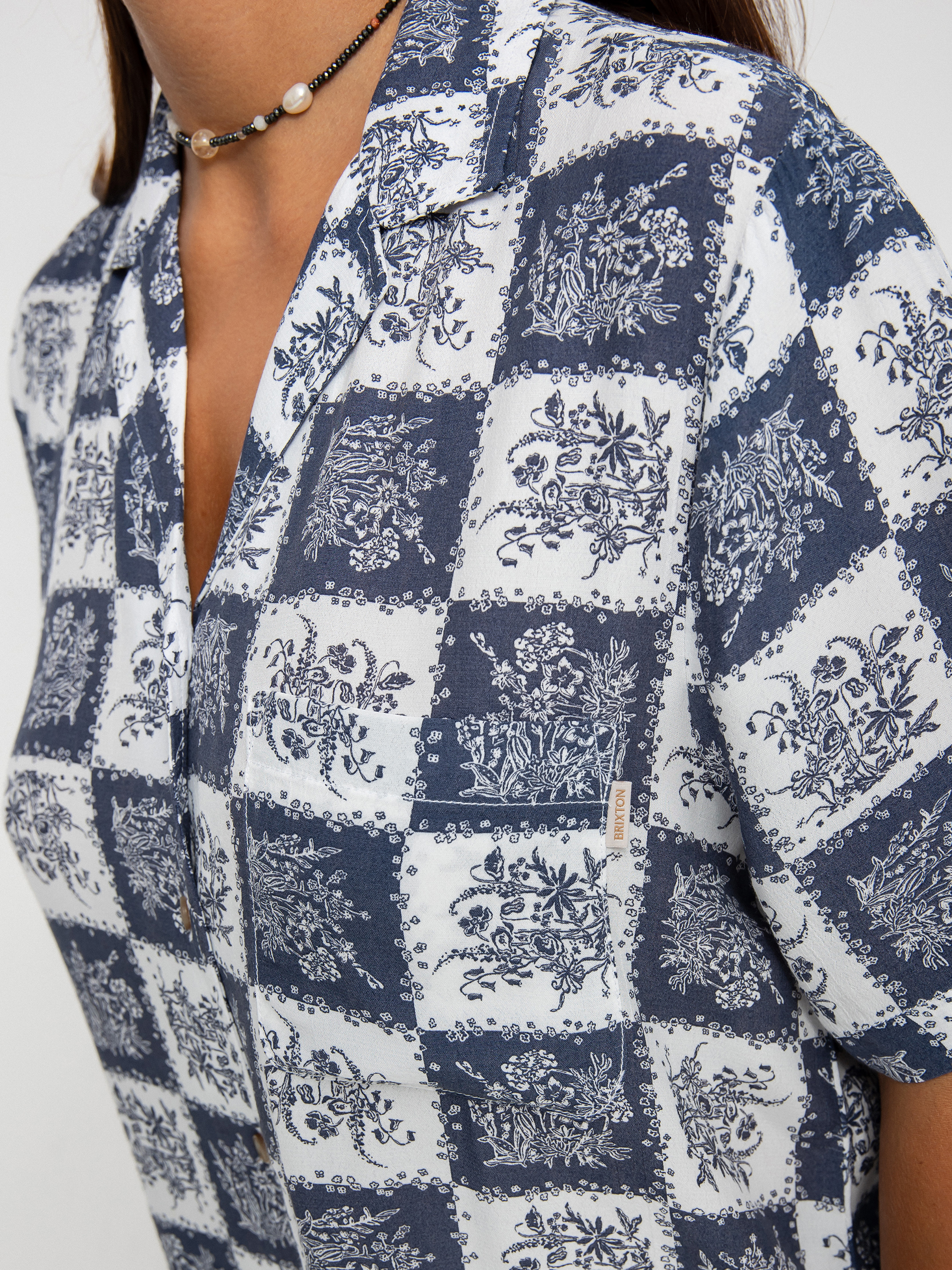 Košeľa Brixton Bunker Patchwork Bf Wmn (joe blue)