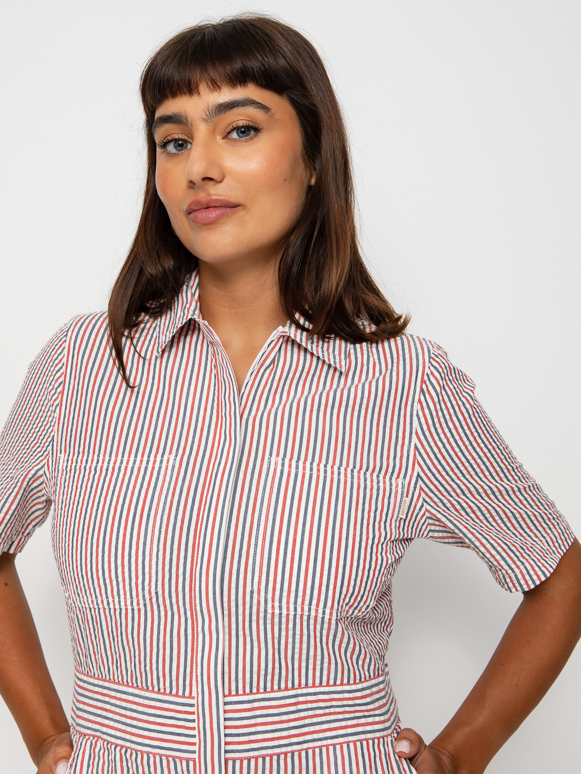 Dámsky Kombinéza Brixton Mersey Short Coverall (coverall stripe)