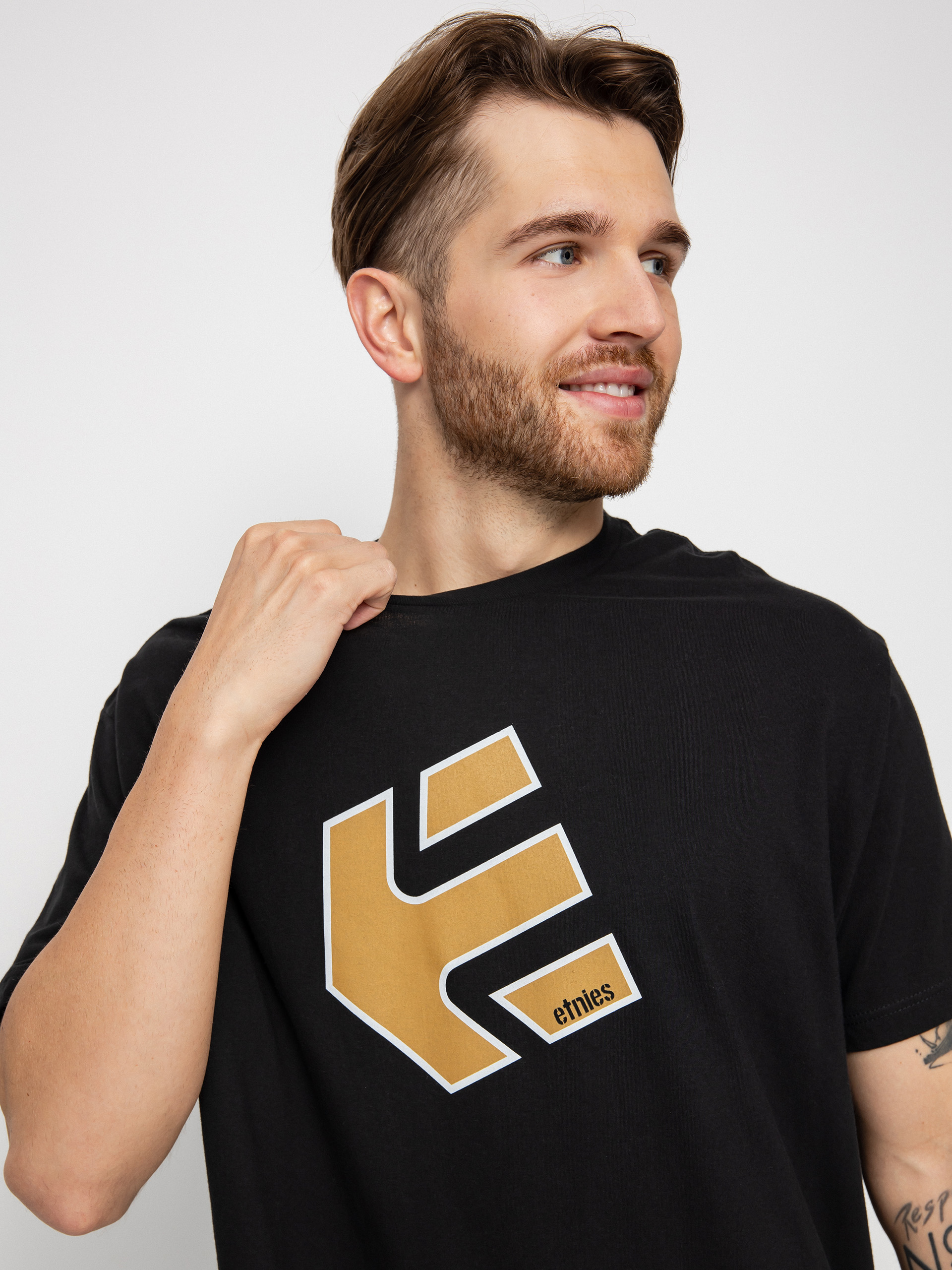 Tričko Etnies Crank Ss Tee (black/brown)