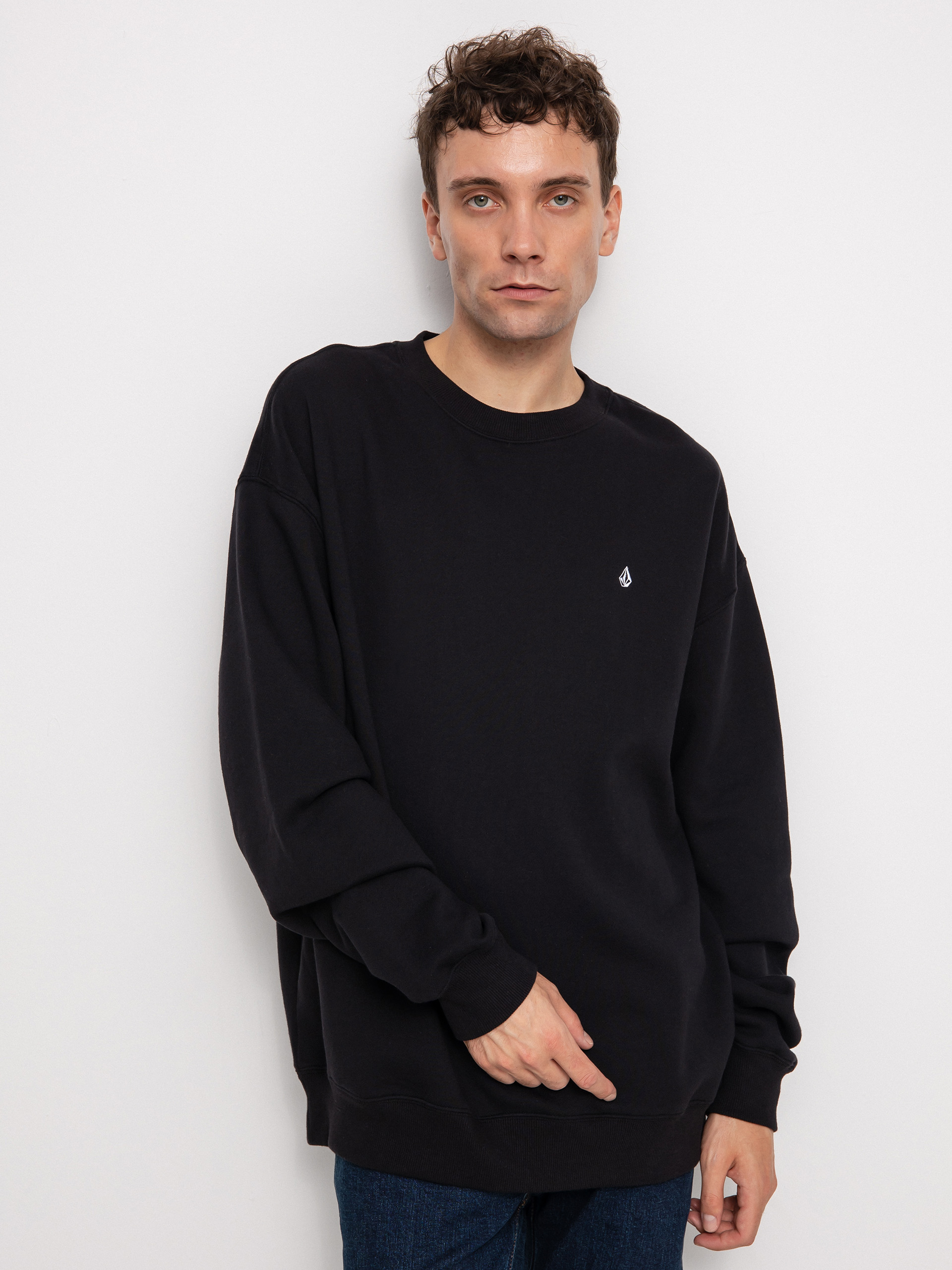 Mikina Volcom Single Stone Crew (black)