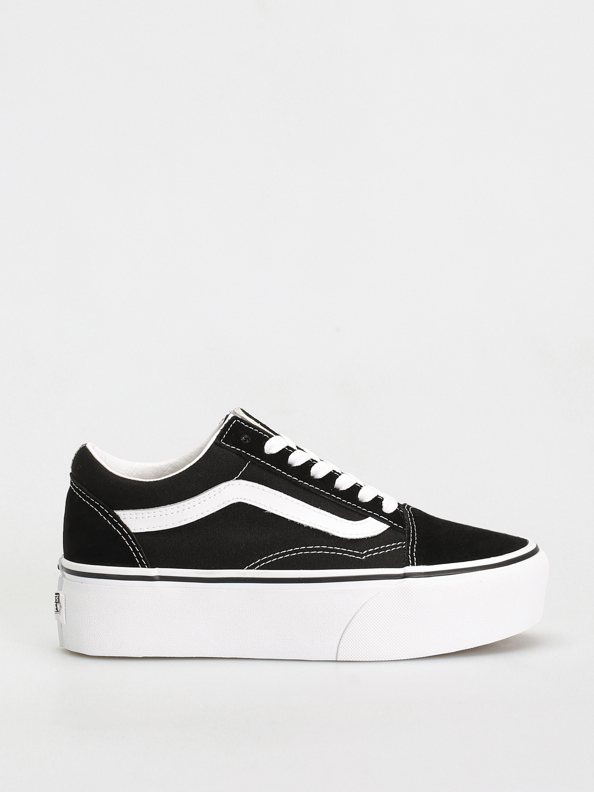 Topánky Vans Old Skool Stackform (suede/canvas black/true white)