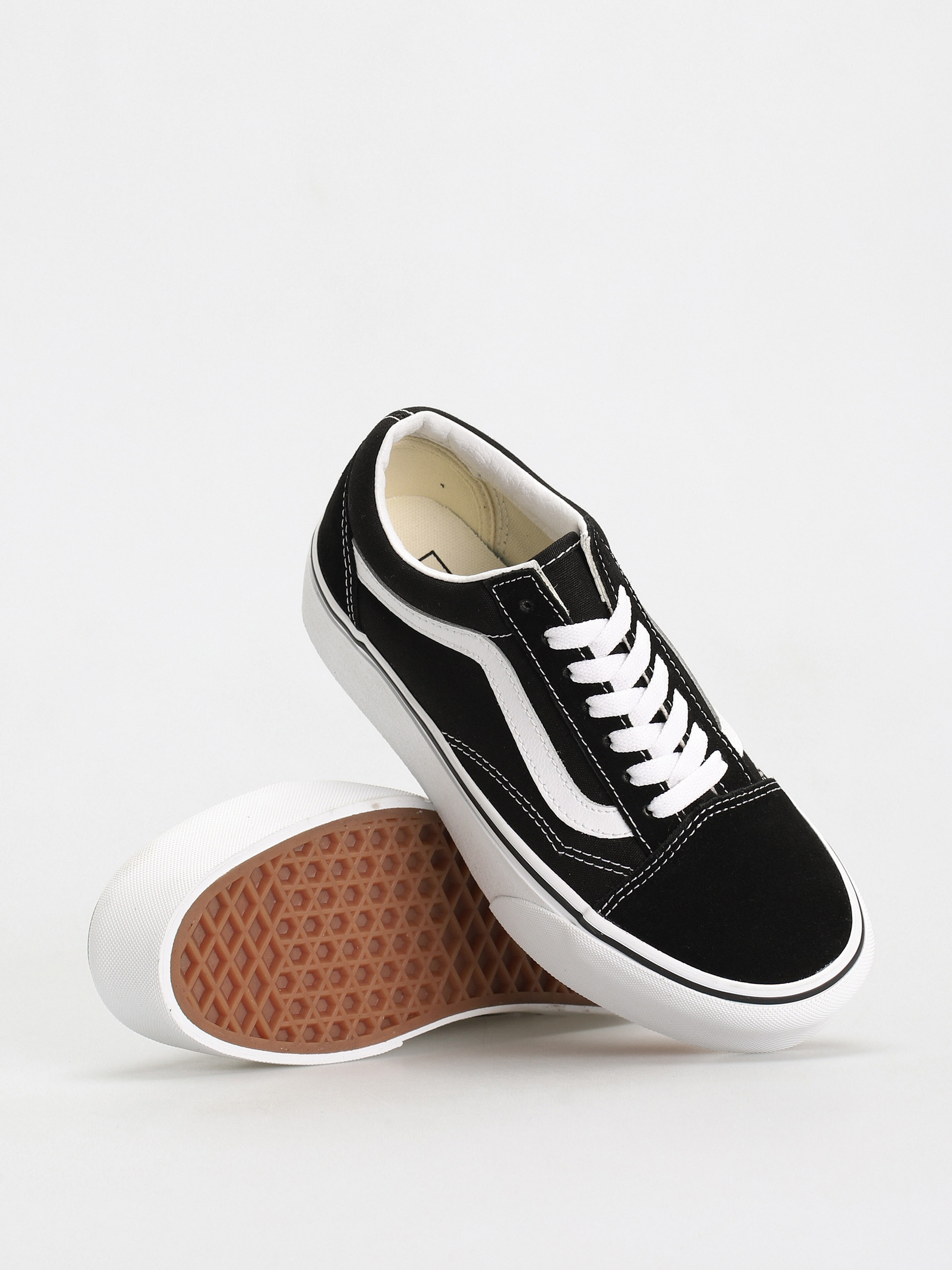 Topánky Vans Old Skool Stackform (suede/canvas black/true white)