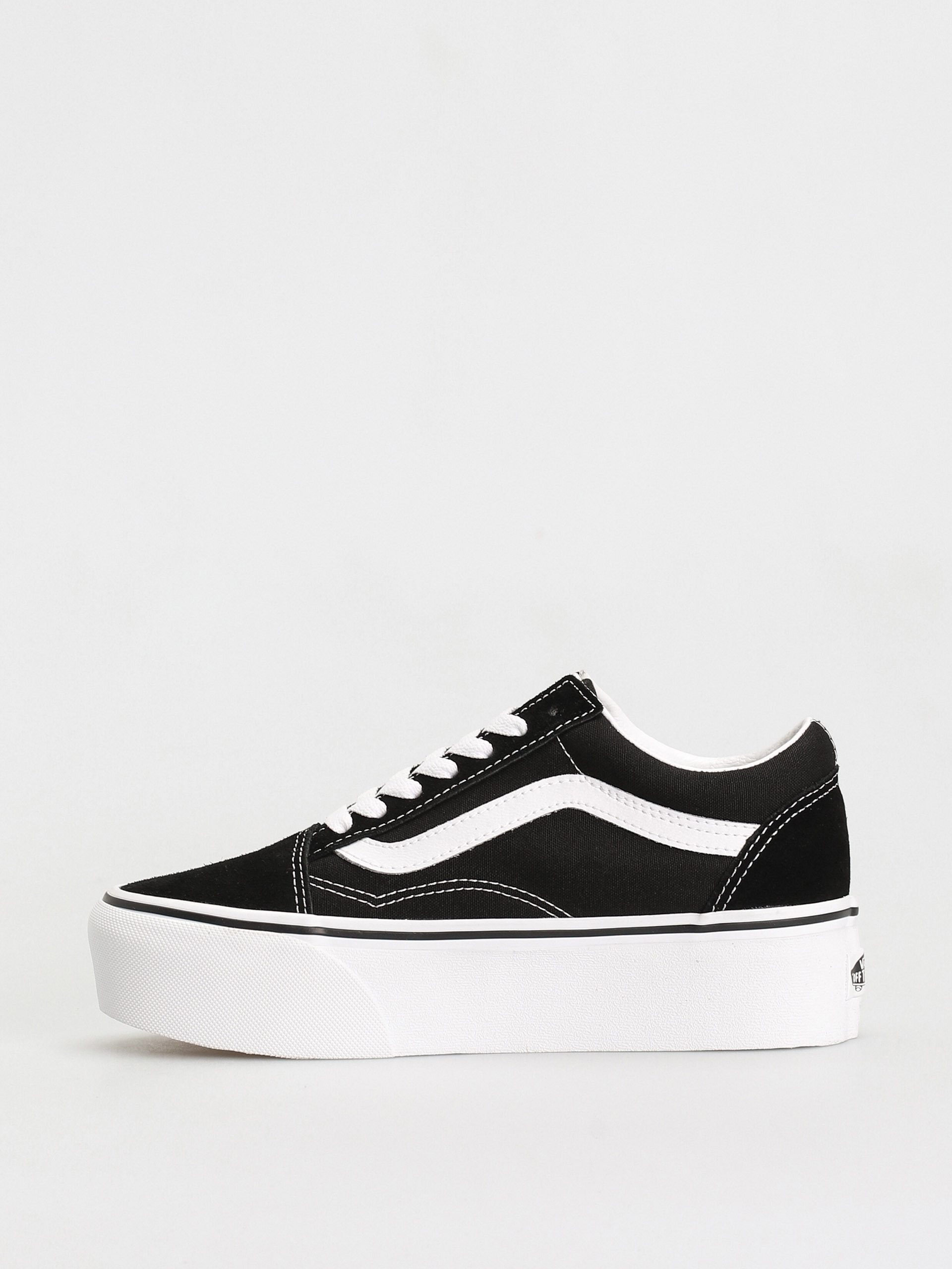 Topánky Vans Old Skool Stackform (suede/canvas black/true white)