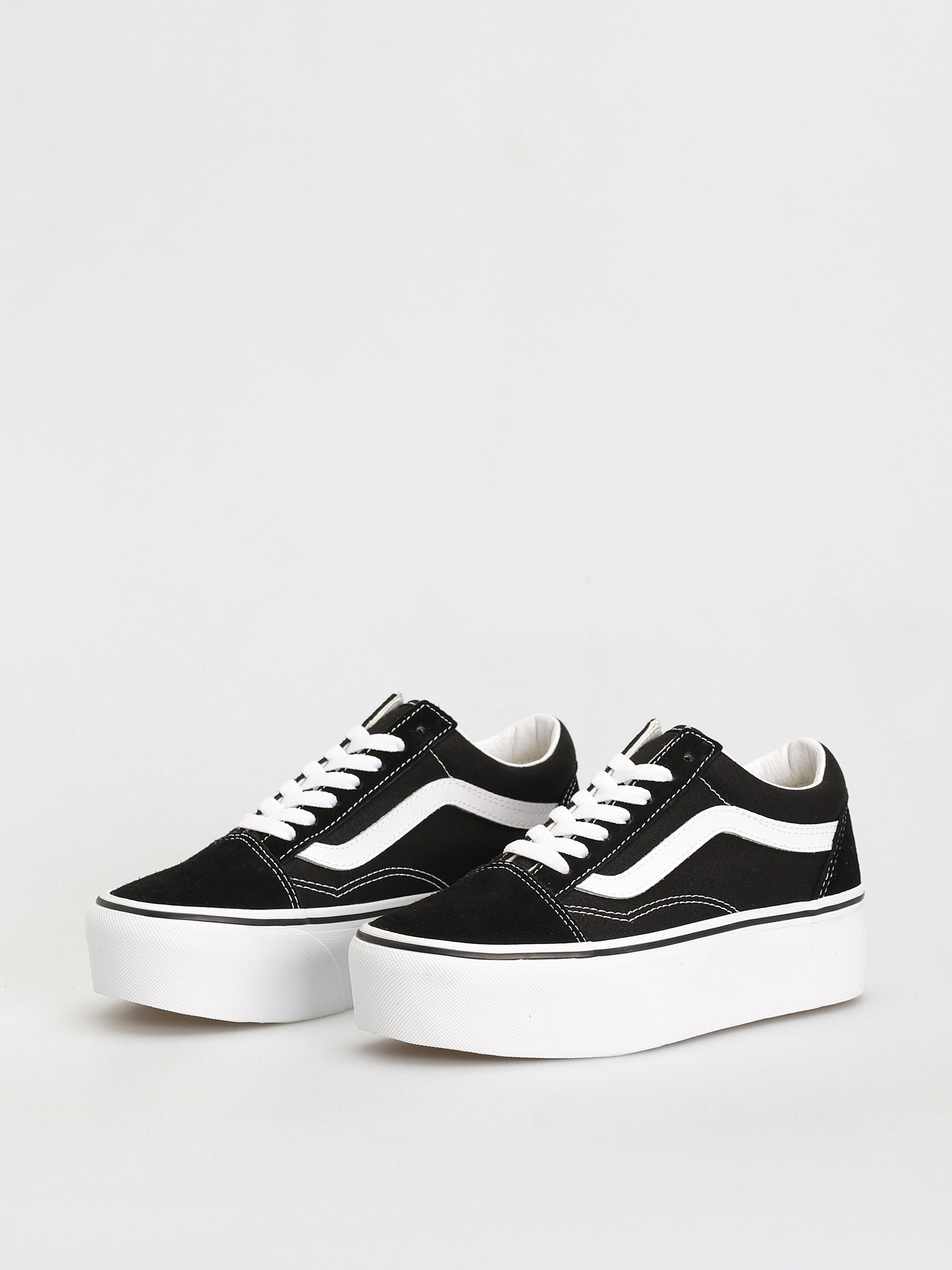 Topánky Vans Old Skool Stackform (suede/canvas black/true white)