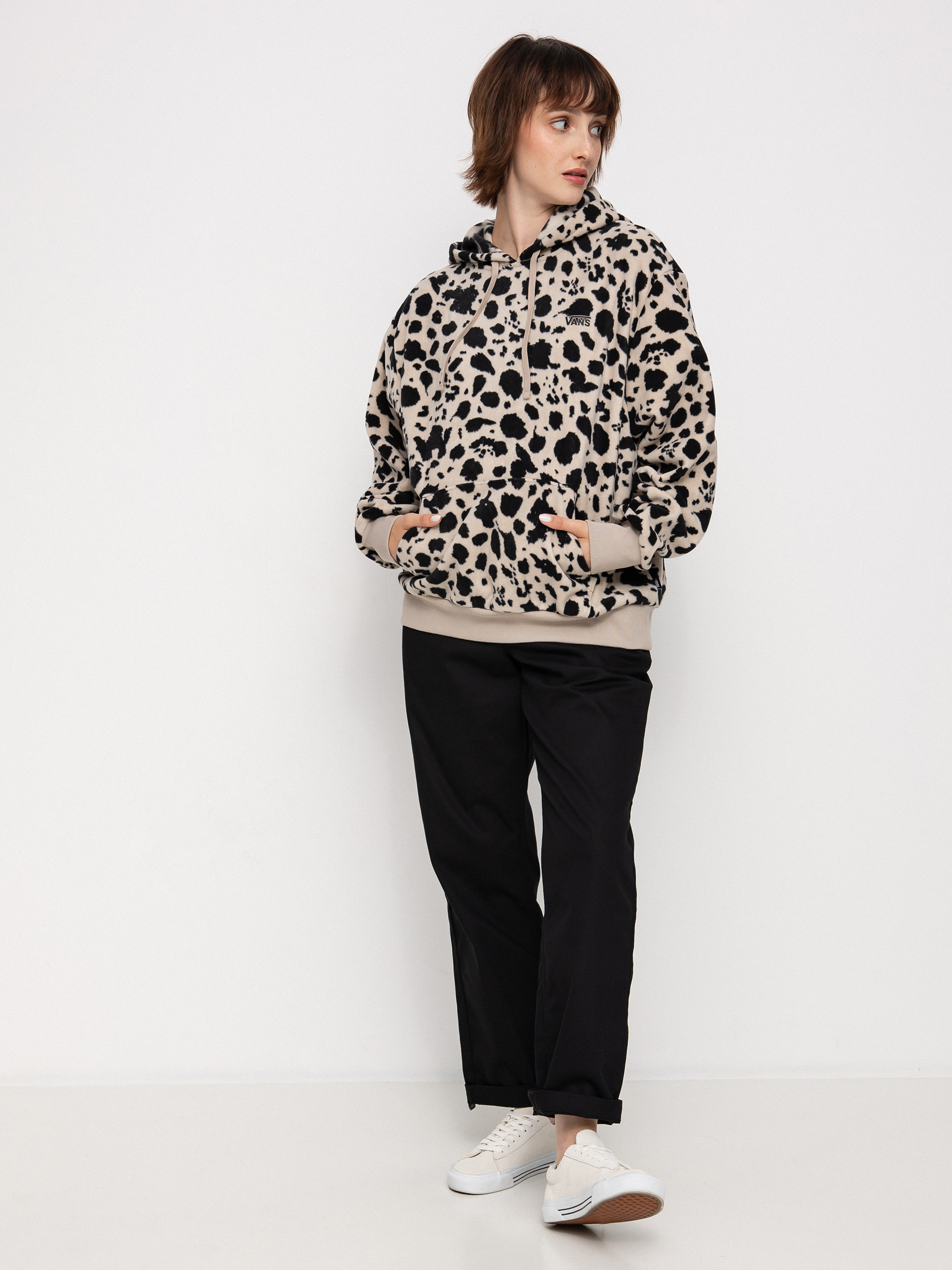 Mikina s kapucňou Vans Dotty Ls HD Wmn (dotty animal black)