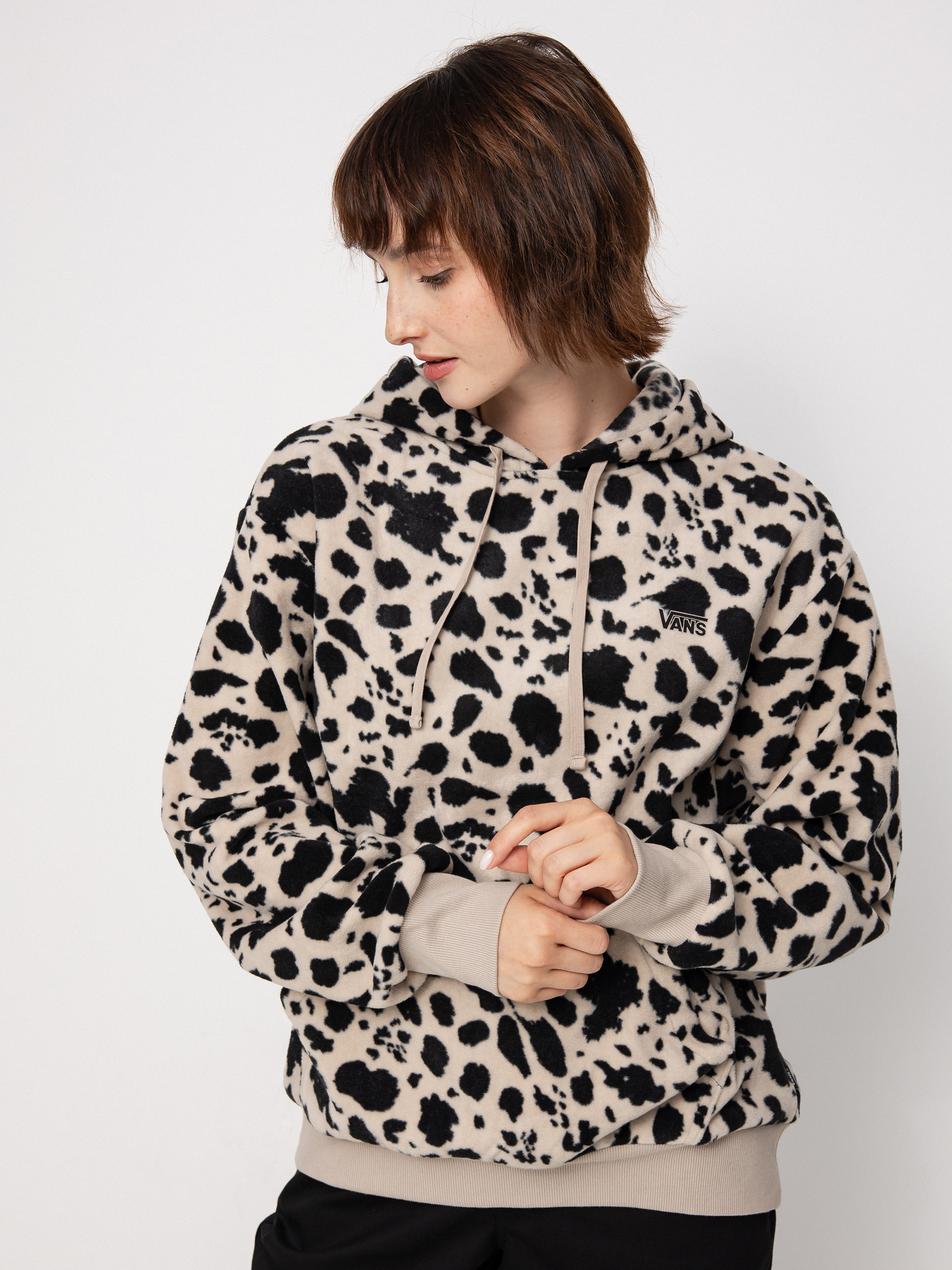 Mikina s kapucňou Vans Dotty Ls HD Wmn (dotty animal black)