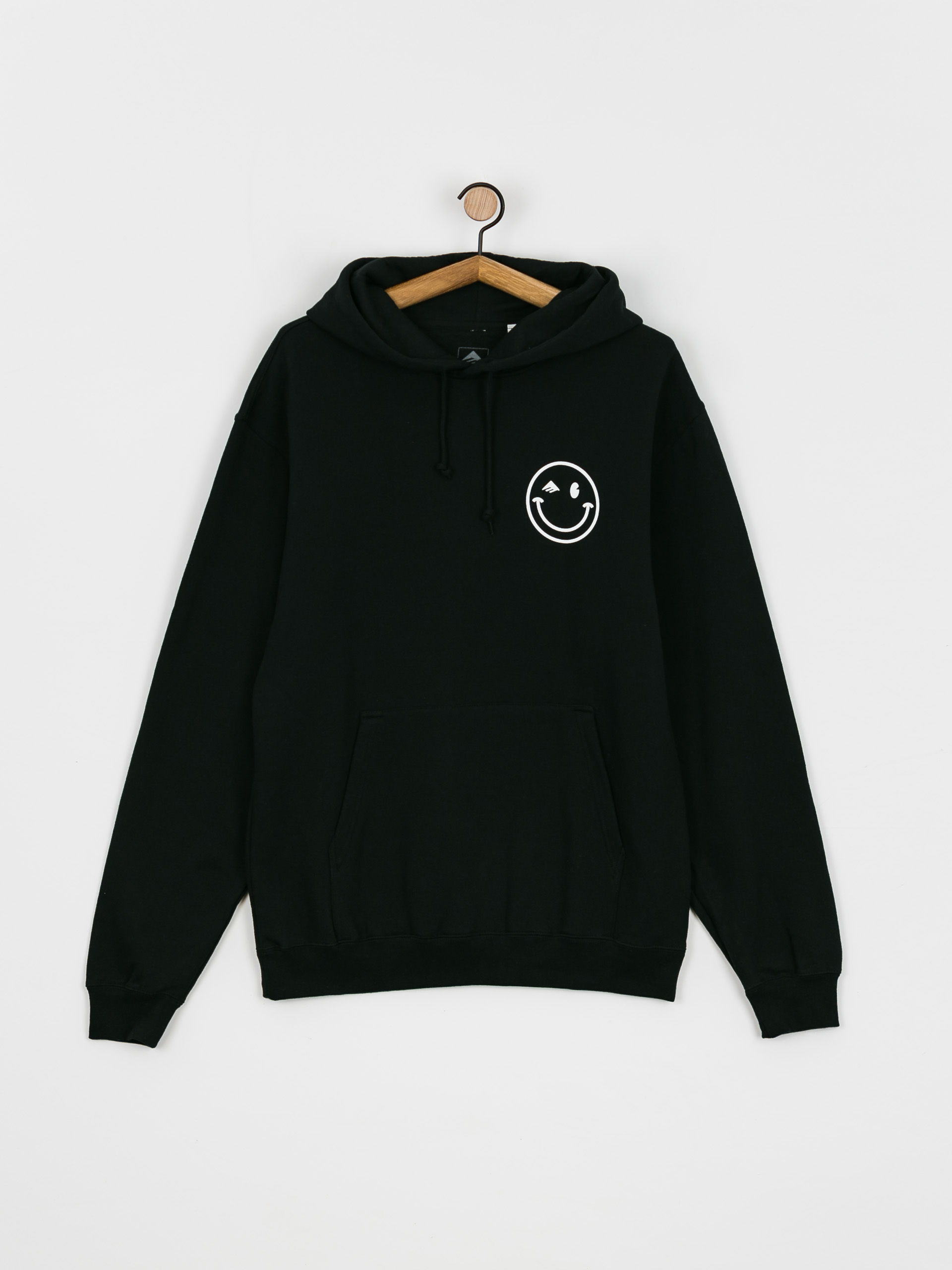 Mikina s kapucňou Emerica Happy Face (black)