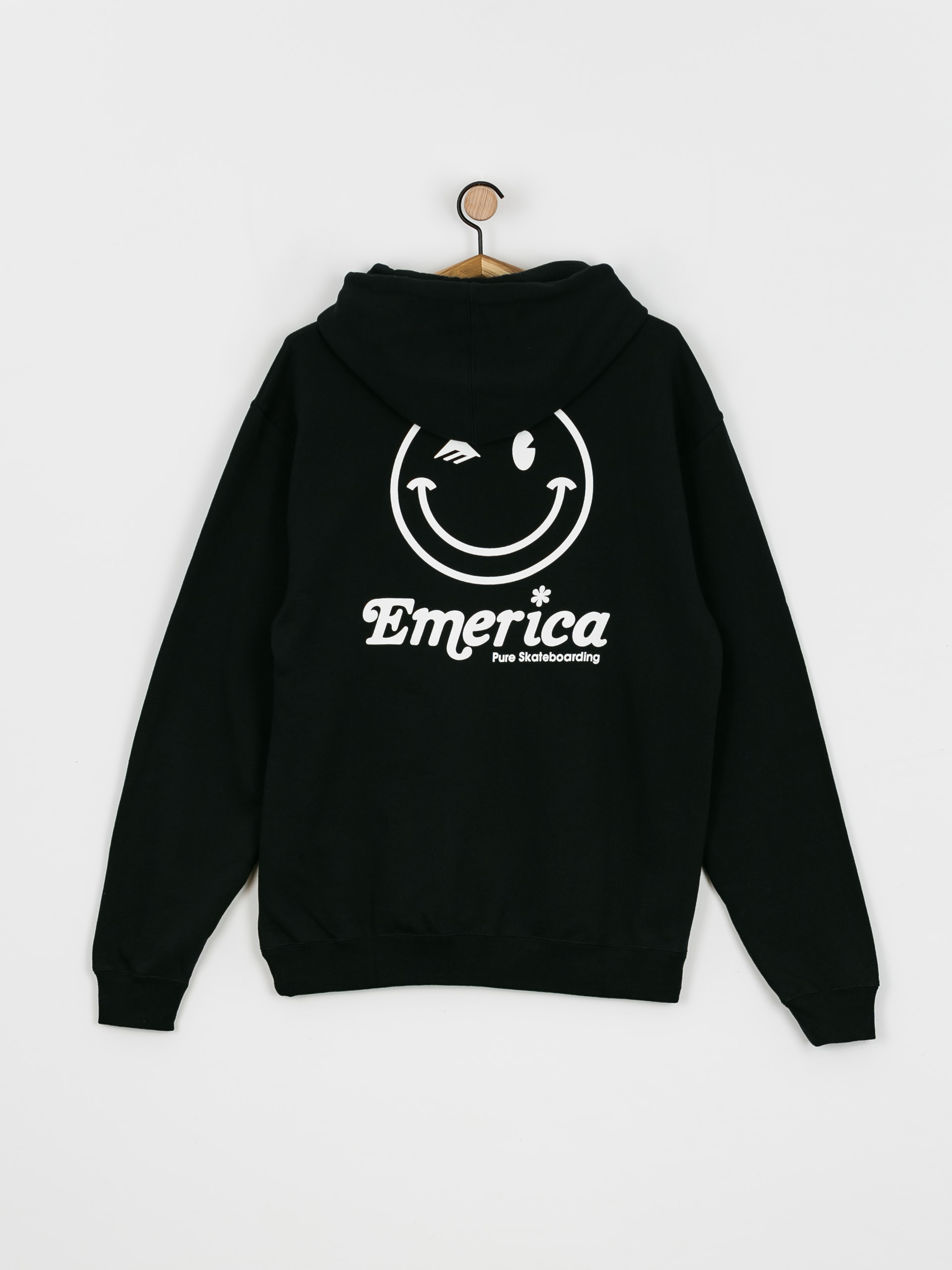 Mikina s kapucňou Emerica Happy Face (black)