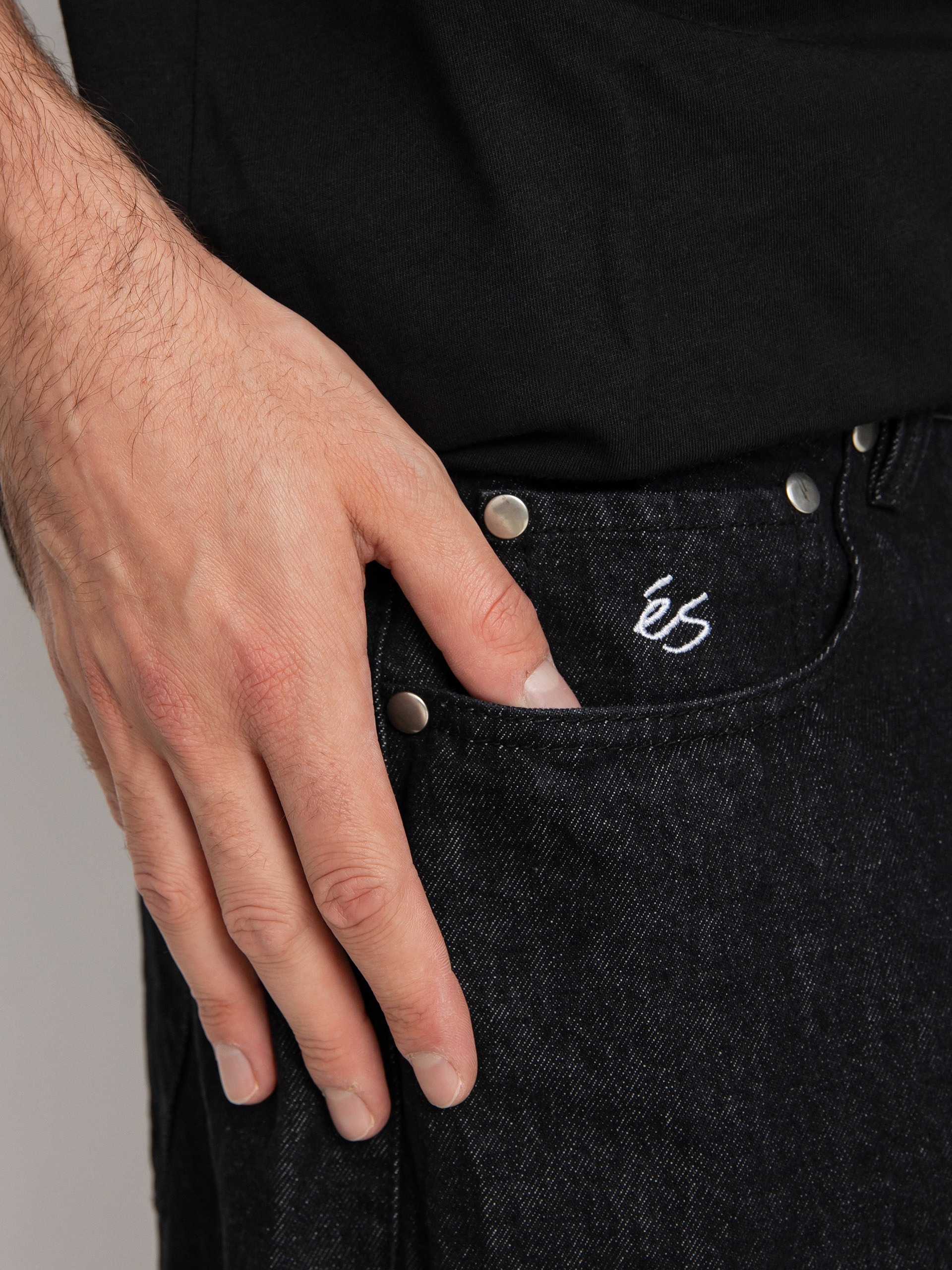 Nohavice eS Baggy Denim (black wash)