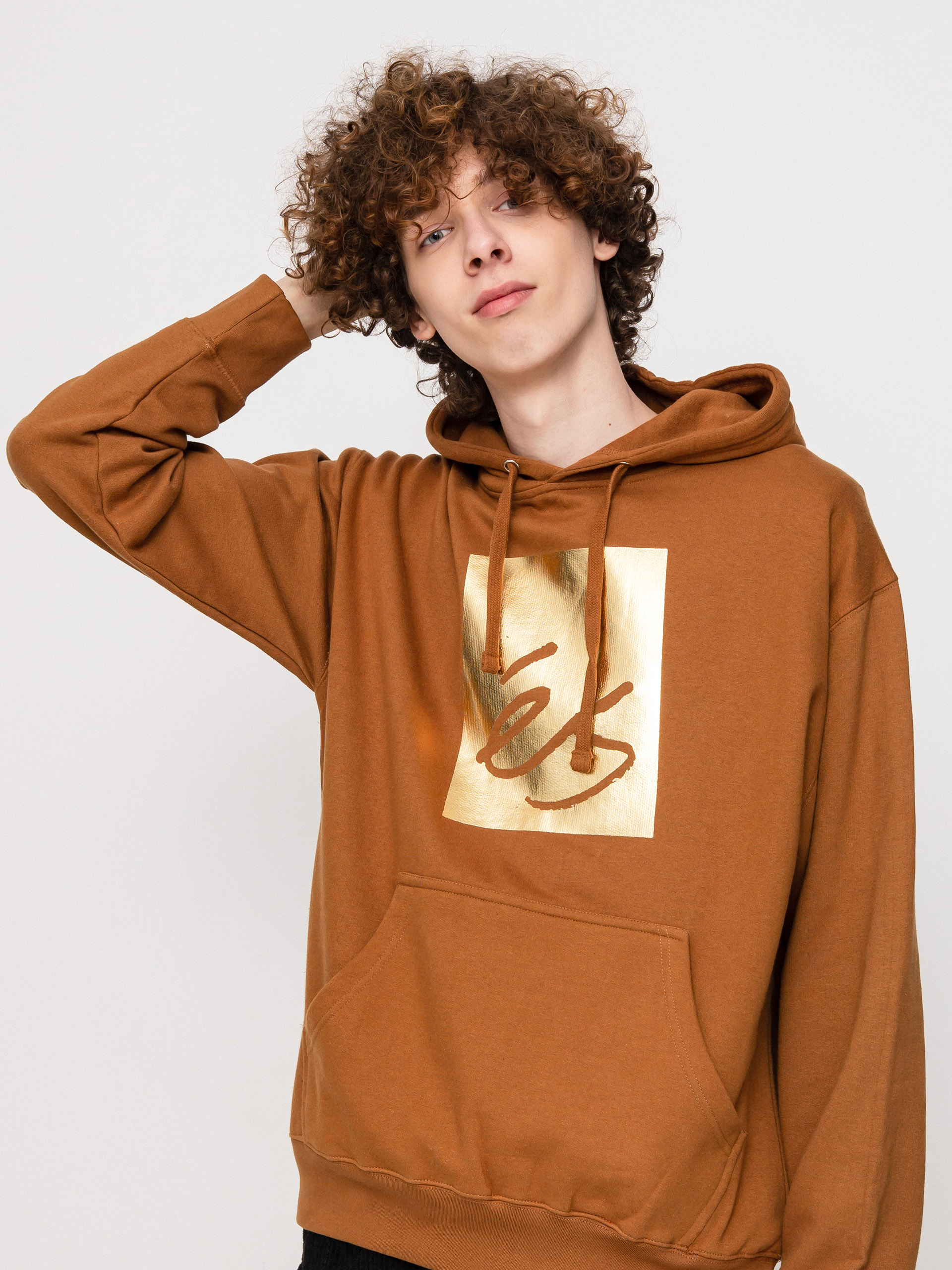 Mikina s kapucňou eS Main Block HD (brown)