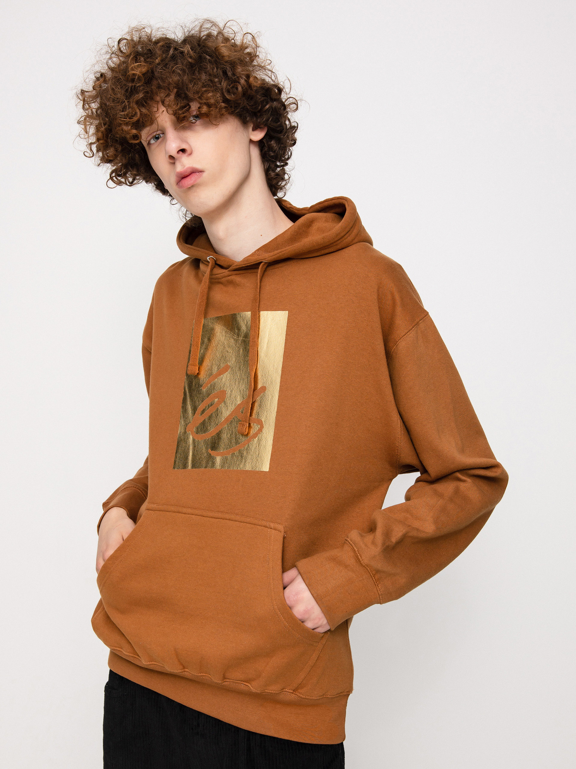 Mikina s kapucňou eS Main Block HD (brown)