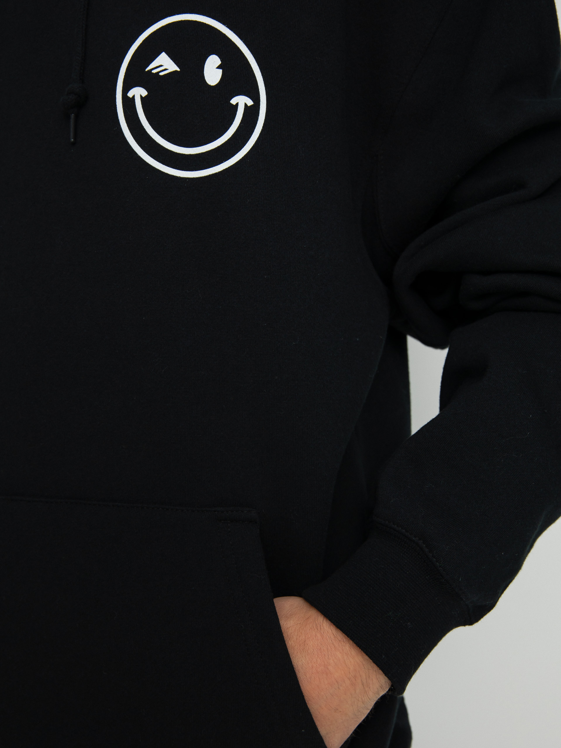 Mikina s kapucňou Emerica Happy Face (black)