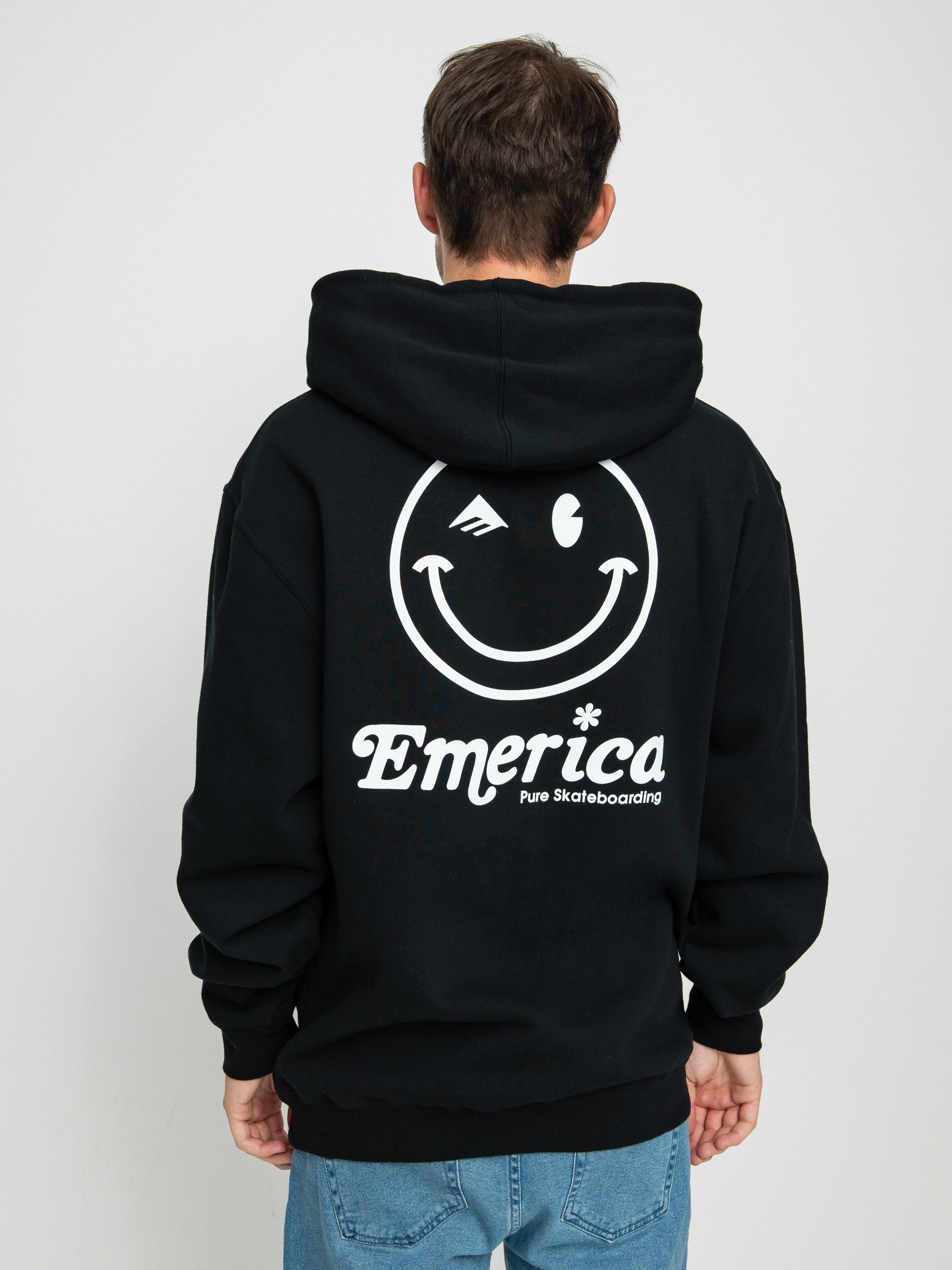 Mikina s kapucňou Emerica Happy Face (black)