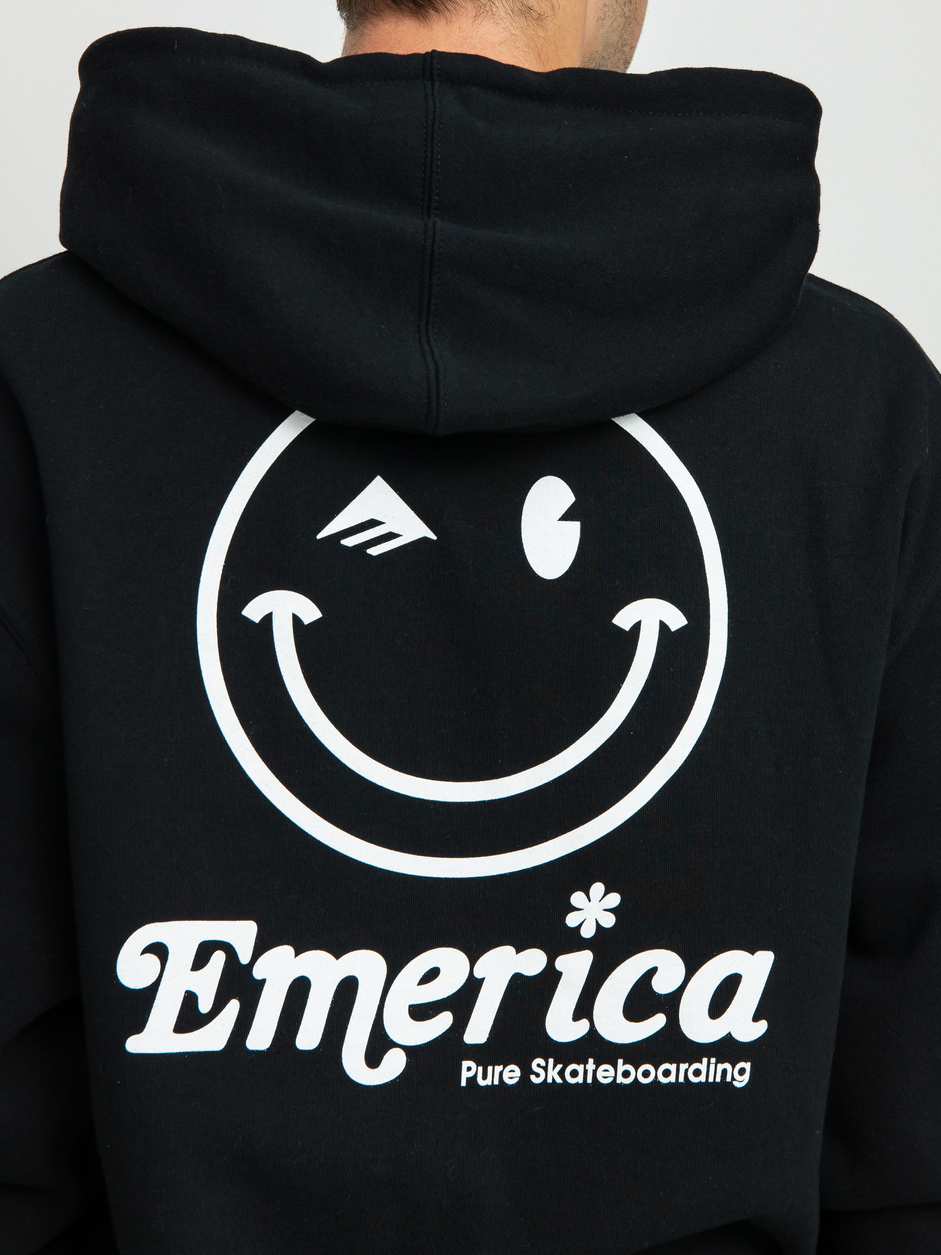 Mikina s kapucňou Emerica Happy Face (black)