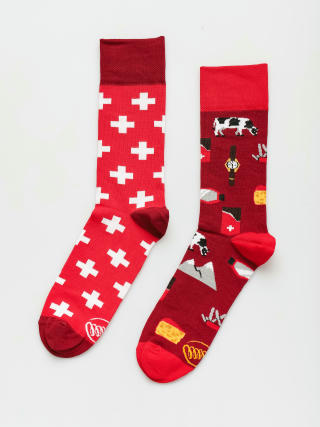 Ponožky Many Mornings Swiss Journey (red)