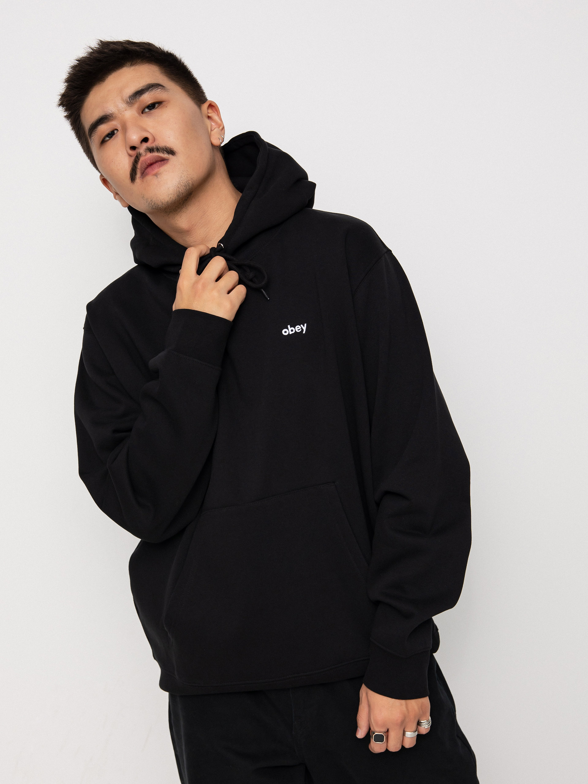 Mikina s kapucňou OBEY Tab HD (black)