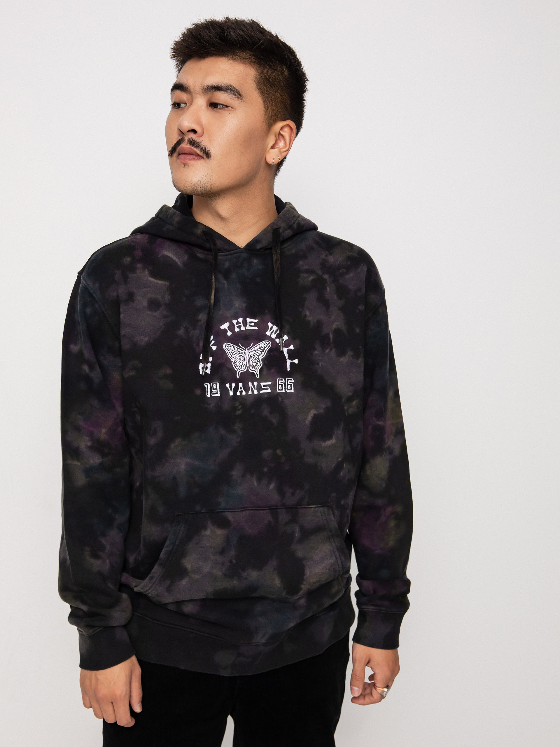 Mikina s kapucňou Vans Butterfly Tie Dye HD (purple potion/deep teal)