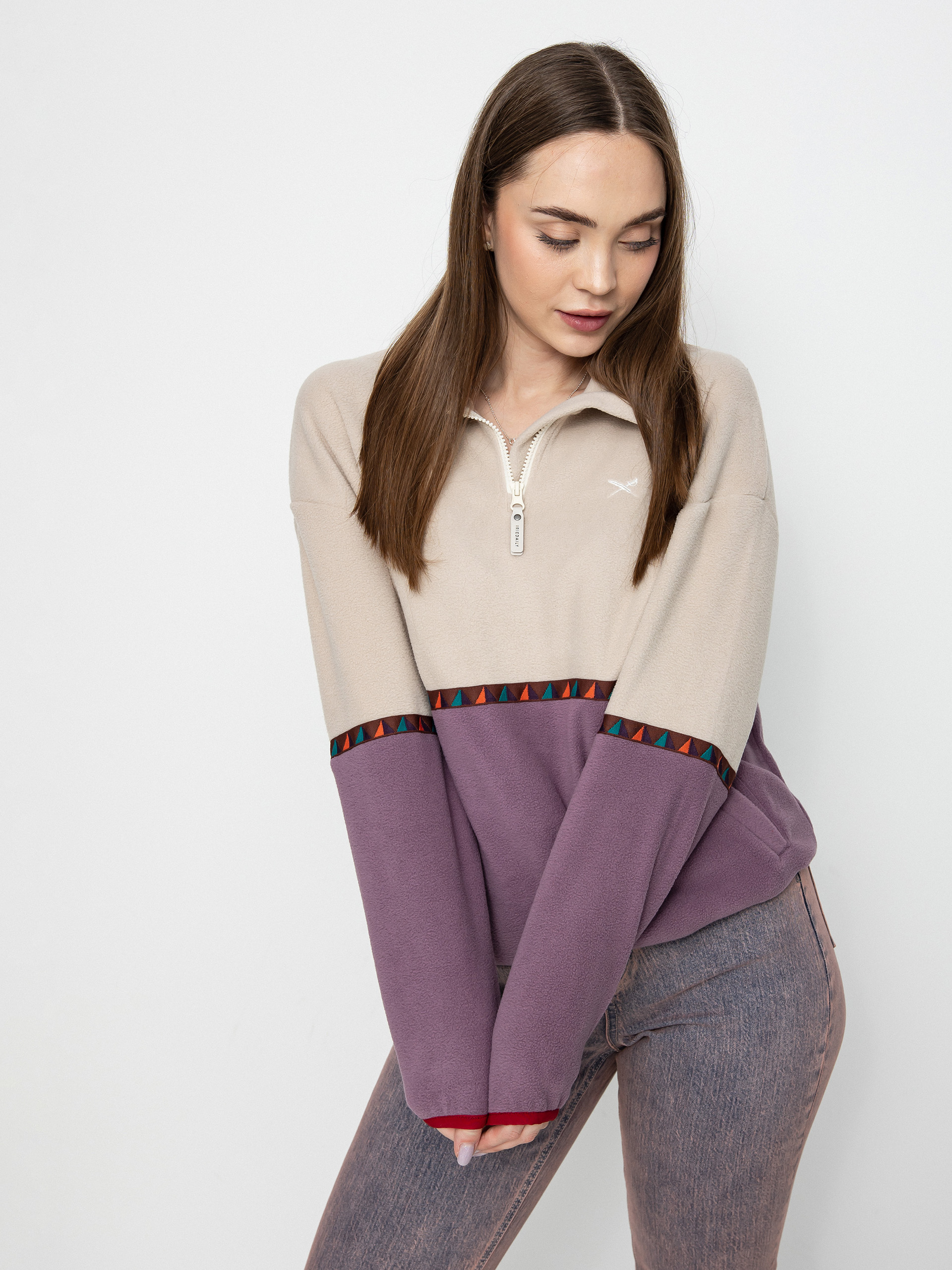 Dámsky Flisová mikina Iriedaily Holina Fleece Troyer (beige)