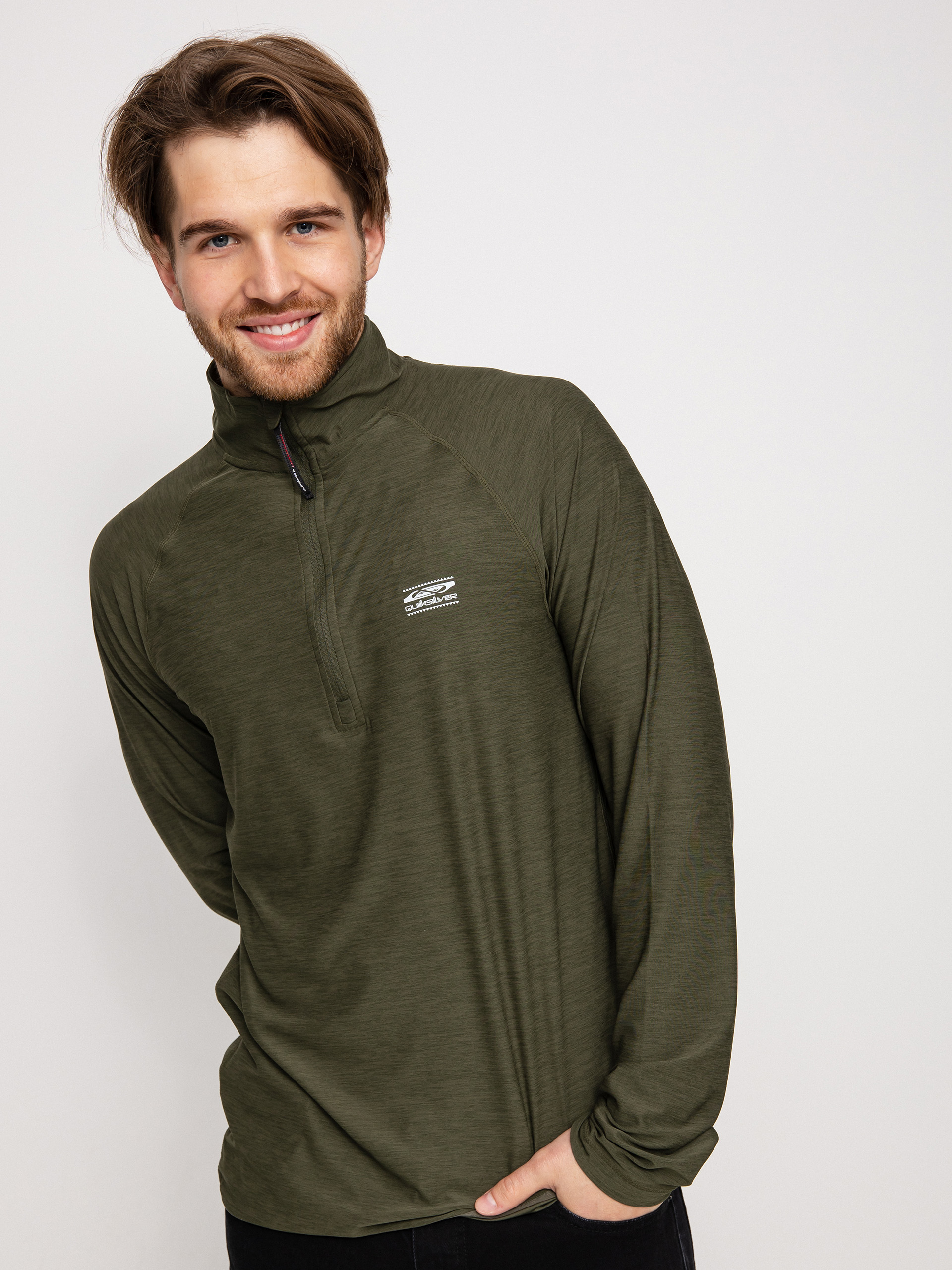 Pánsky Flisová mikina Quiksilver Coast Runner (grape leaf heather)